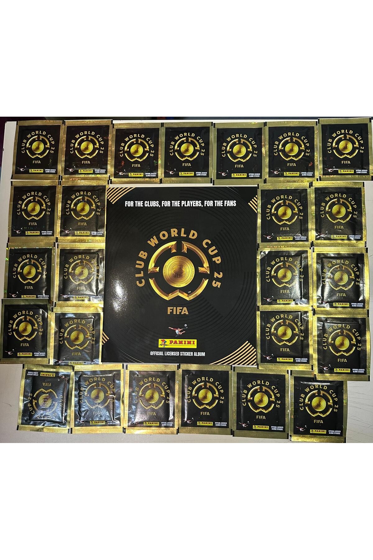 Panini Clup Wolrd Cup 25 Panini Yeni Ürün 25 paket oyuncu sticker +lisanslı sticker albümü