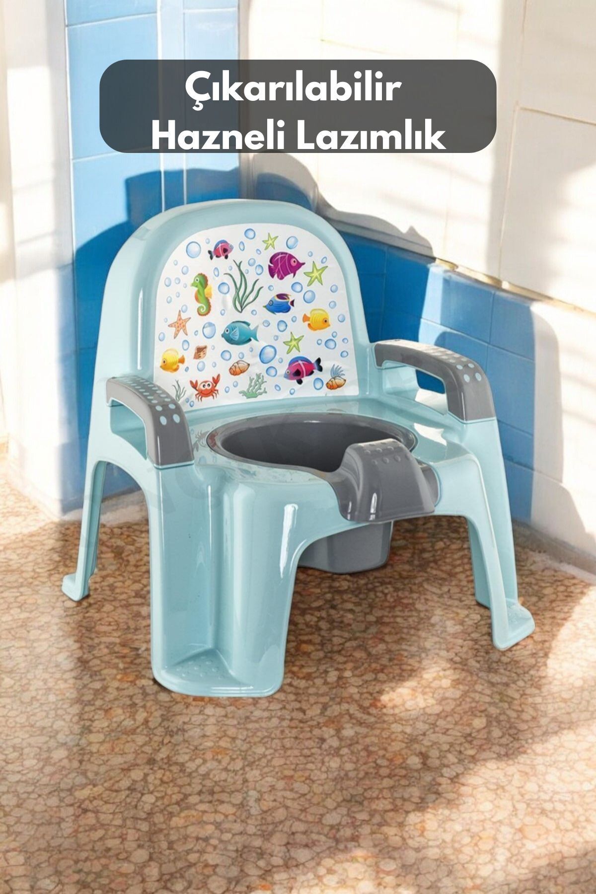 PONÇİK STORE Bebek Tuvalet Alıştırma Lazımlığı Tutma Kollu Koltuk Tipi Çocuk Lazımlık