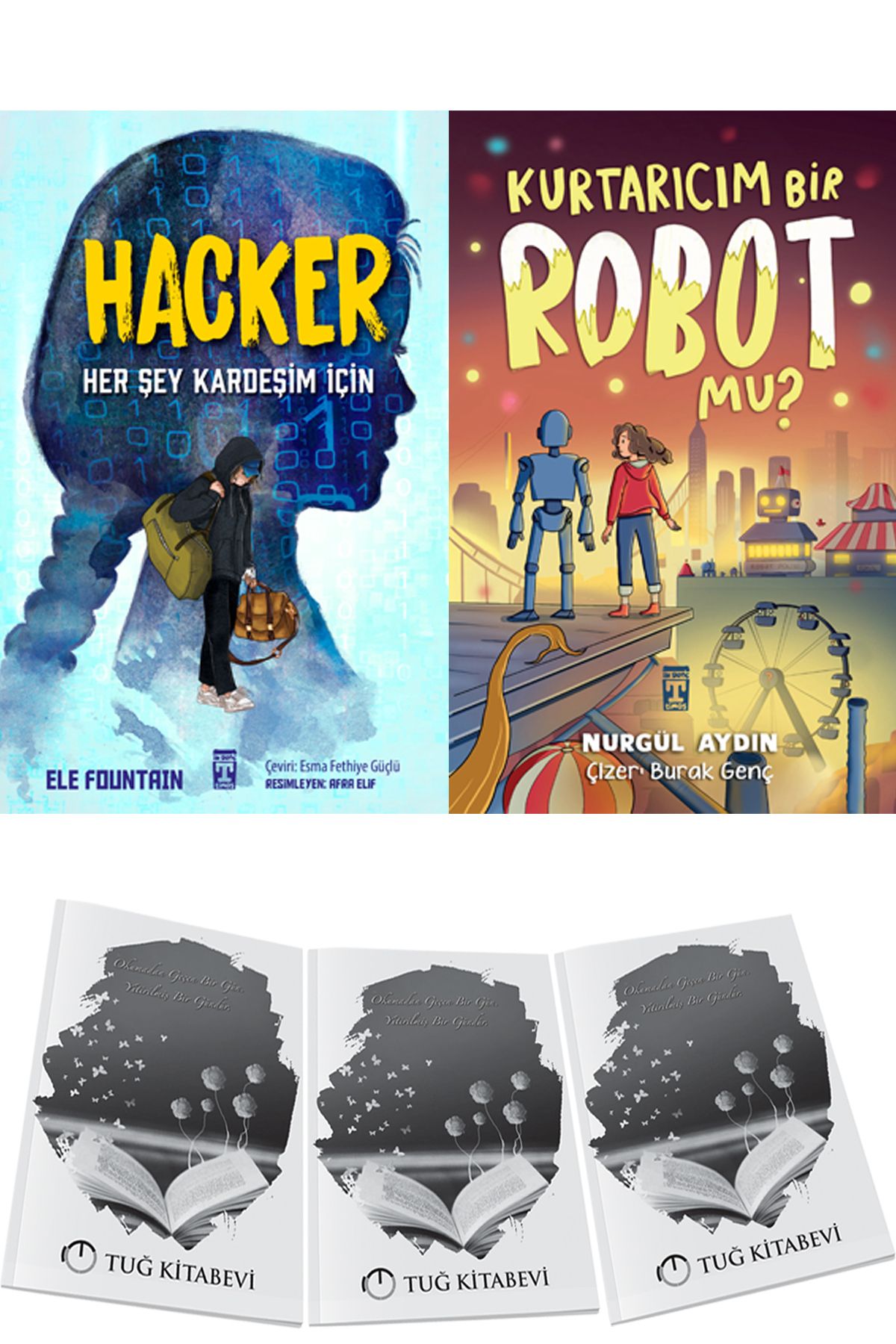 Genç Timaş Hacker - Her Şey Kardeşim İçin ve Kurtarıcım Bir Robot Mu? 2li Set + Hediyeli