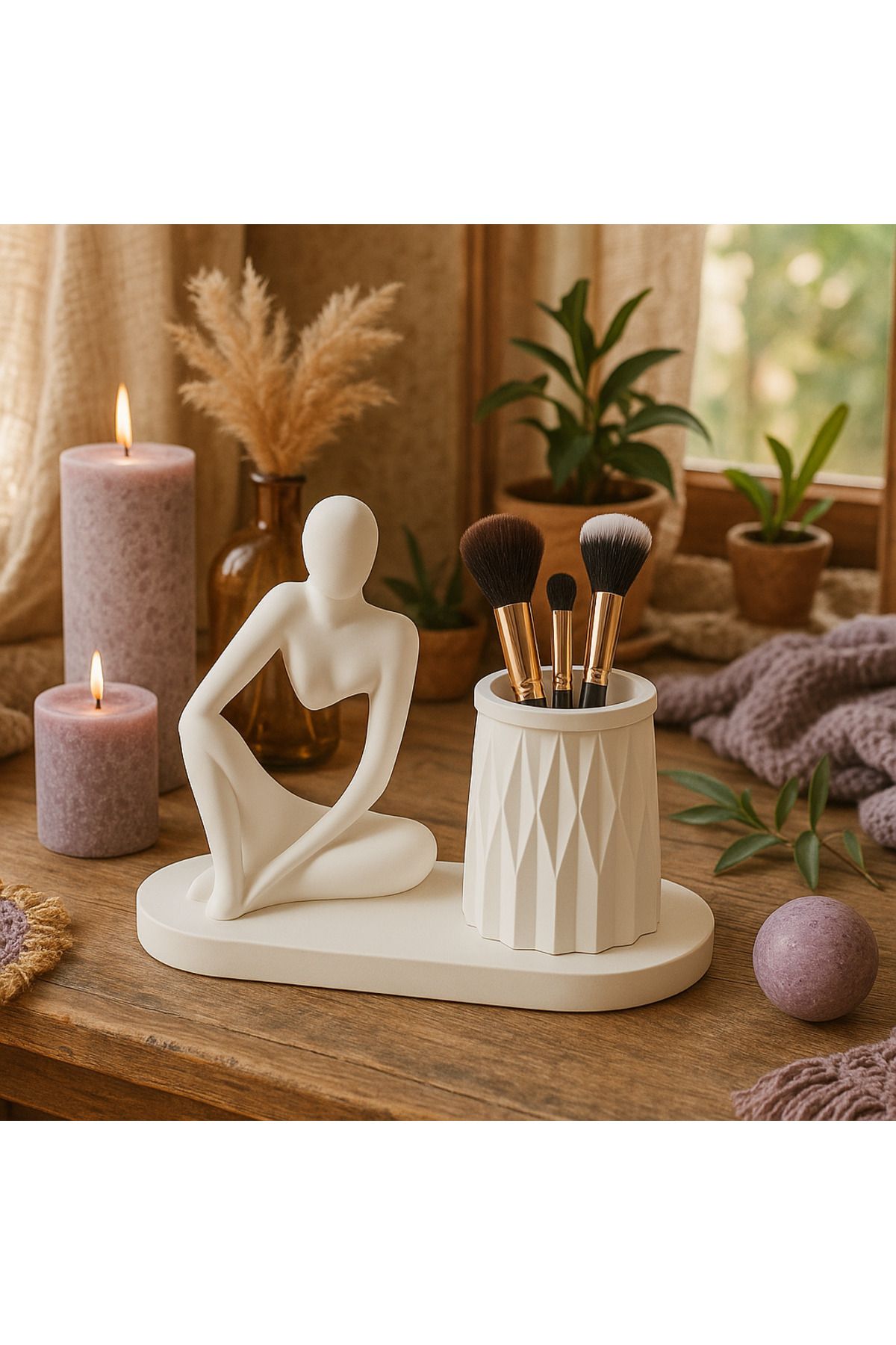 Arteliss Bohem İskandinav Tarzı 3'lü Modern Dekoratif Set | Vazo | Dekoratif Obje