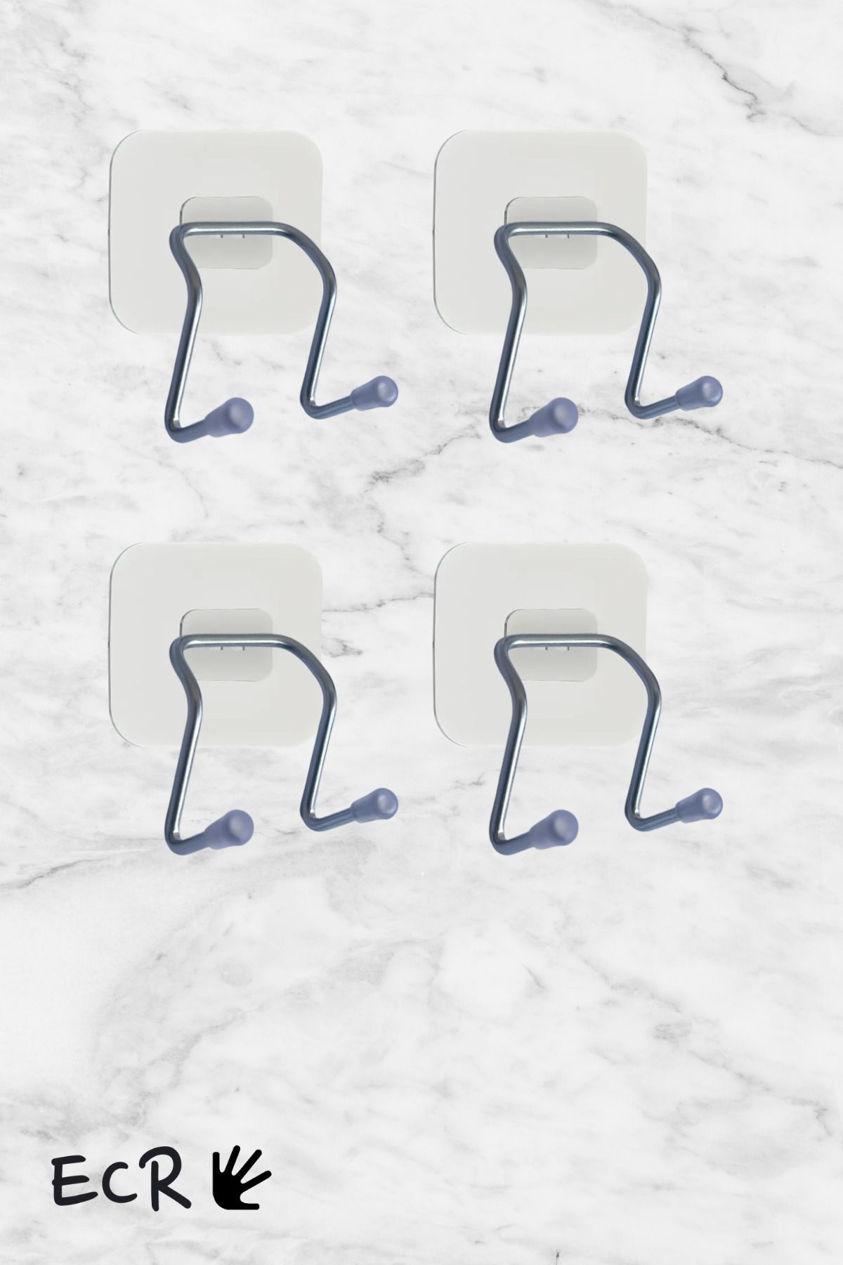 eldiven matik Yapışkanlı 2 Adet Çift Kancalı Banyo Mutfak Askısı Metal Askılık Duvar Askı Organizer