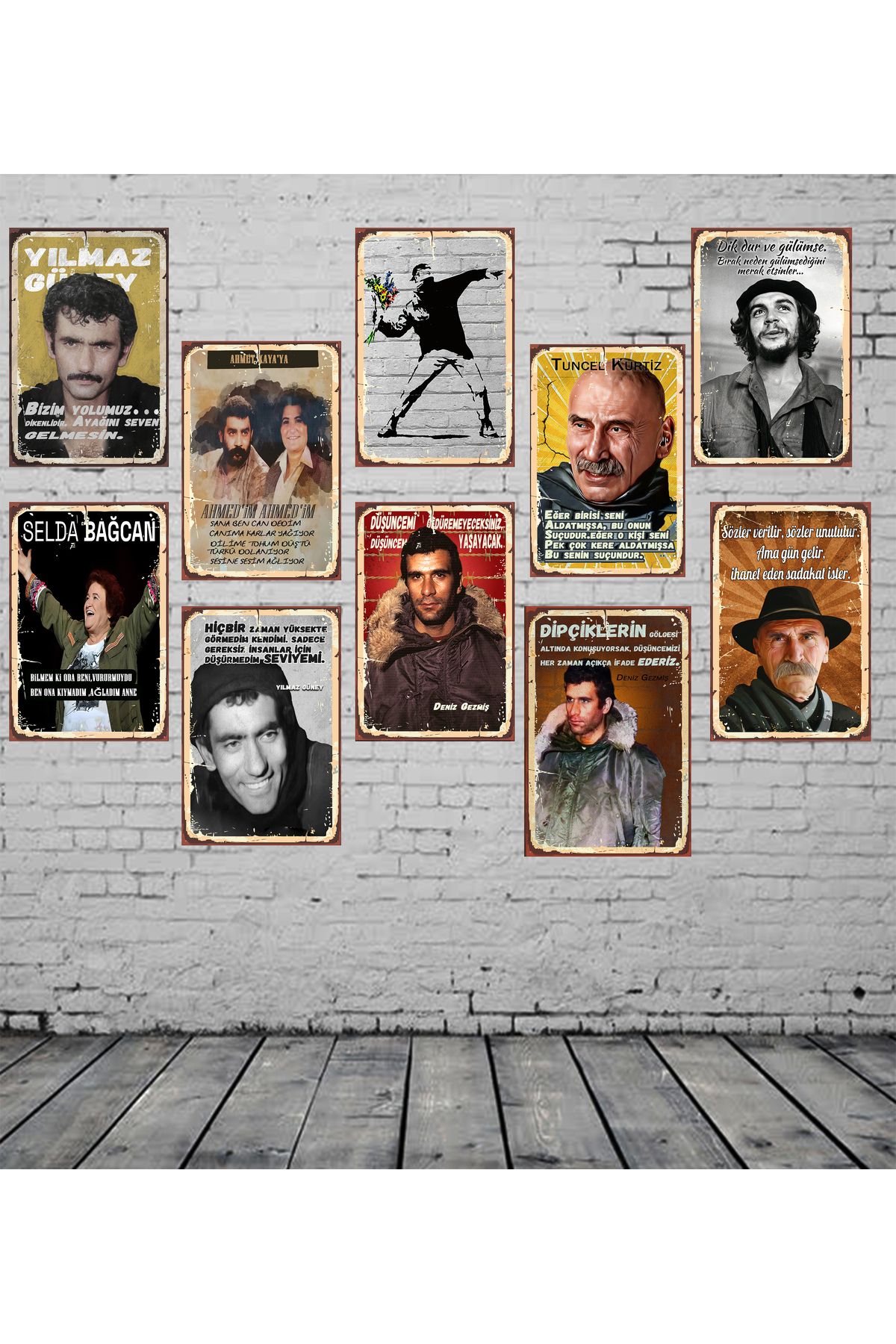 hazalshop Devrimciler Deniz Gezmiş Yılmaz Güney Temalı 10 Adet 20 x 30 MDF Duvar Tablosu Set