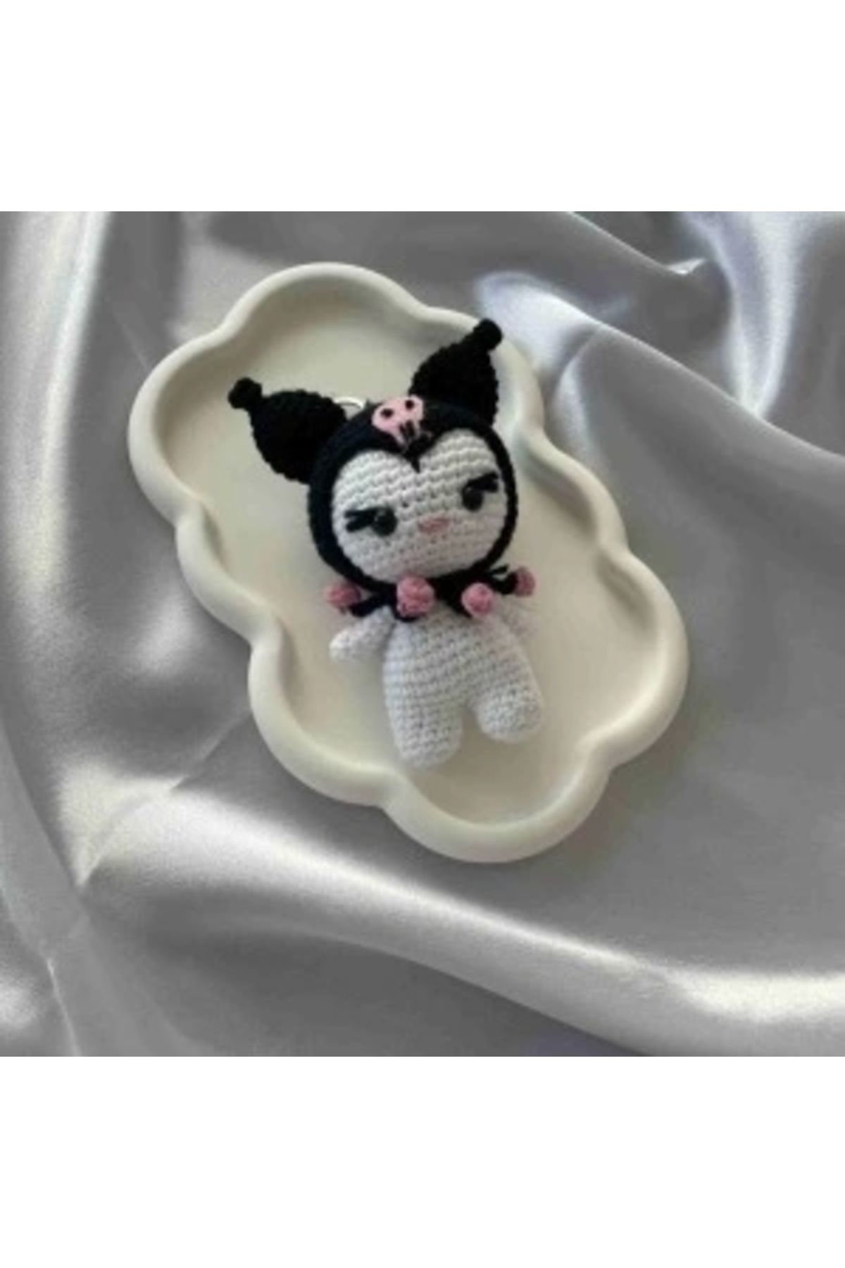 STOREMAX Amigurumi Anahtarlık El Yapımı Kuromi 12 cm Siyah