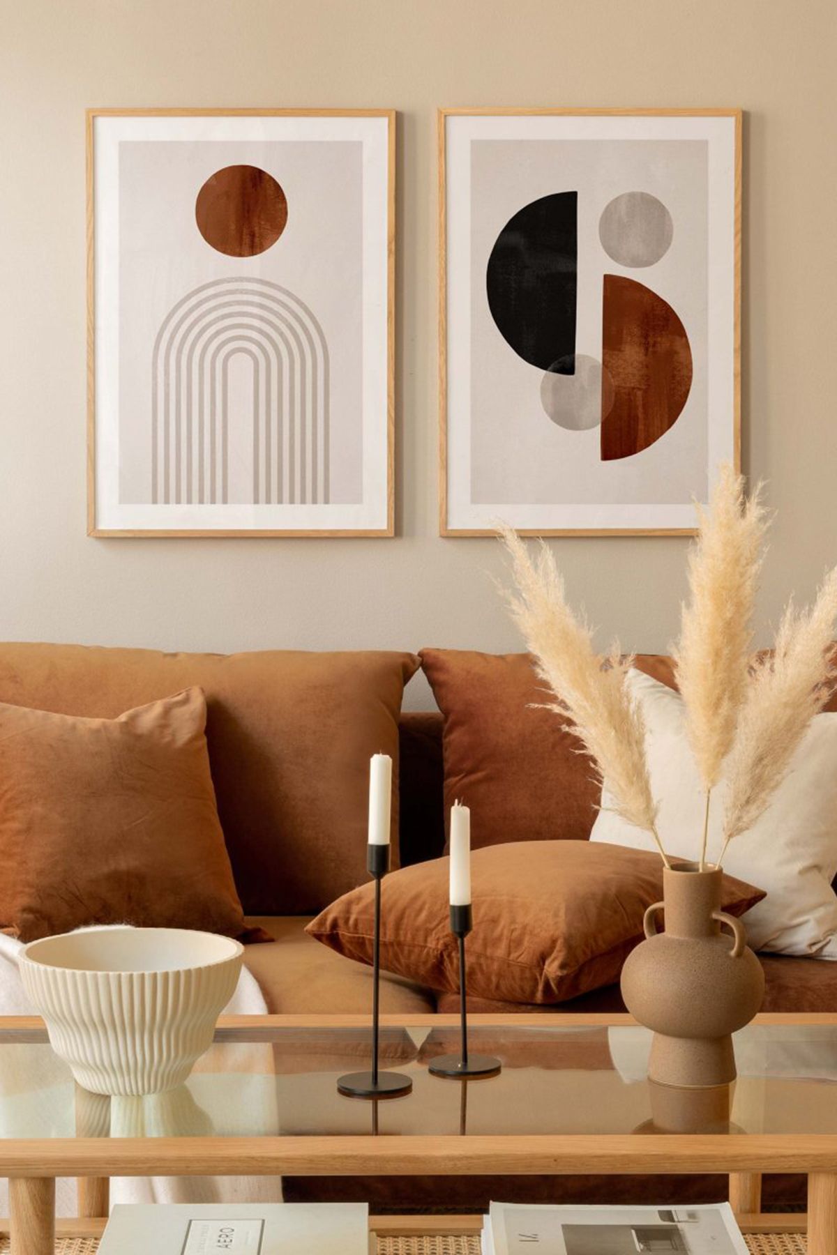 Artavessa 2 Parça Gerçek Ahşap Çerçeveli MDF Tablo Seti 20x30 cm - Model 14
