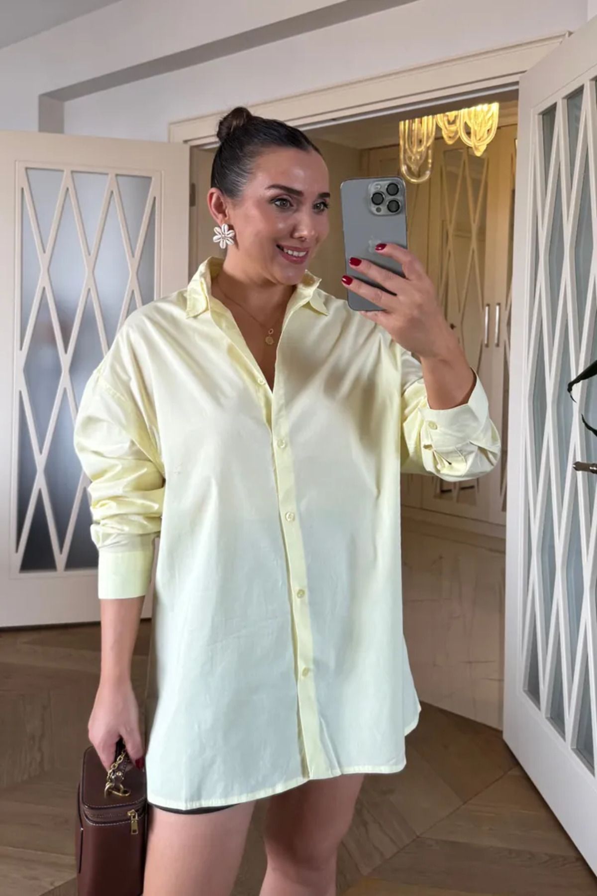 Tuba Butik Basic Poplin Kadın Gömlek