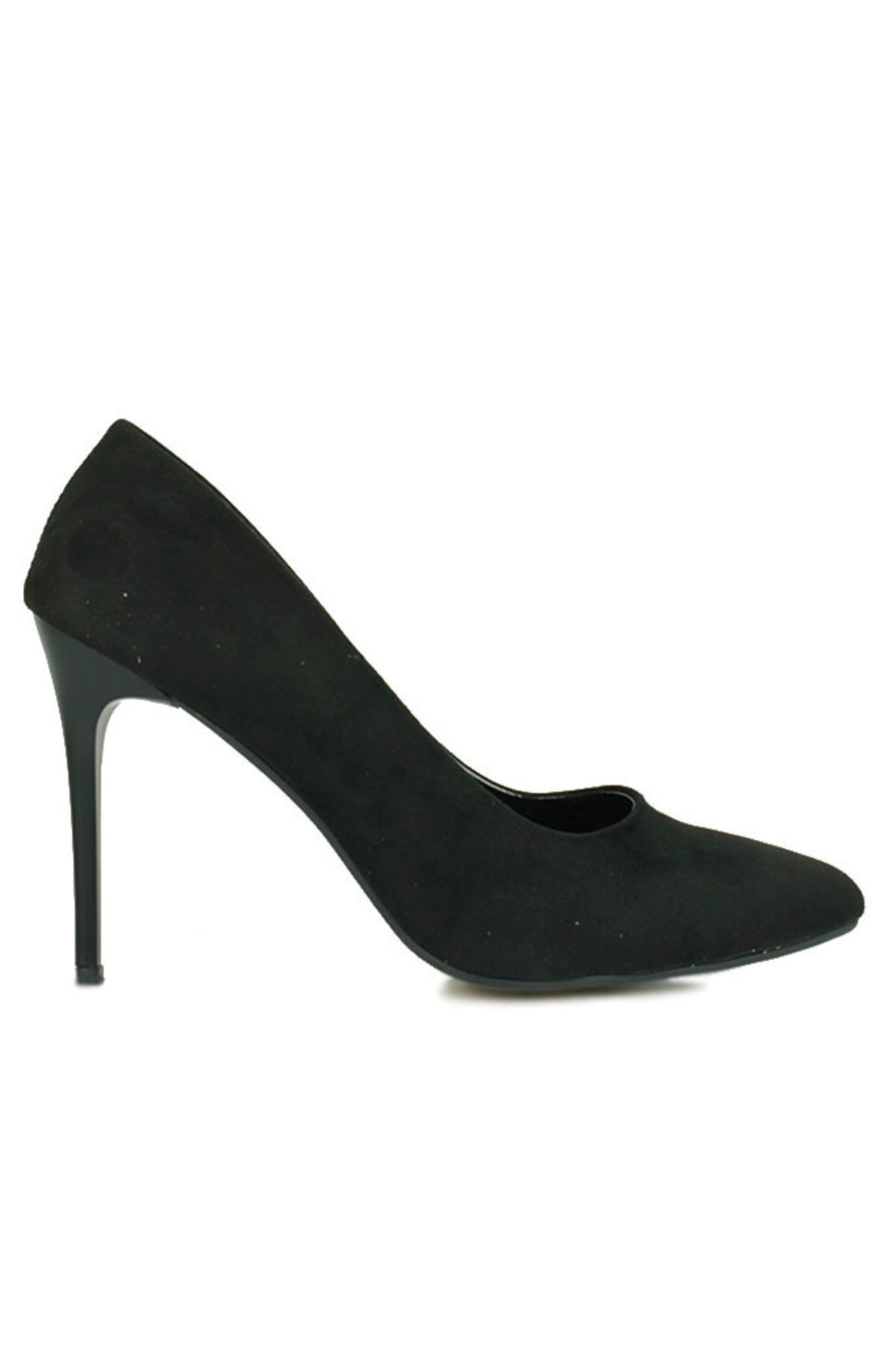 Fitbas 111505 008 Kadın Siyah Süet Büyük & Küçük Numara Stiletto