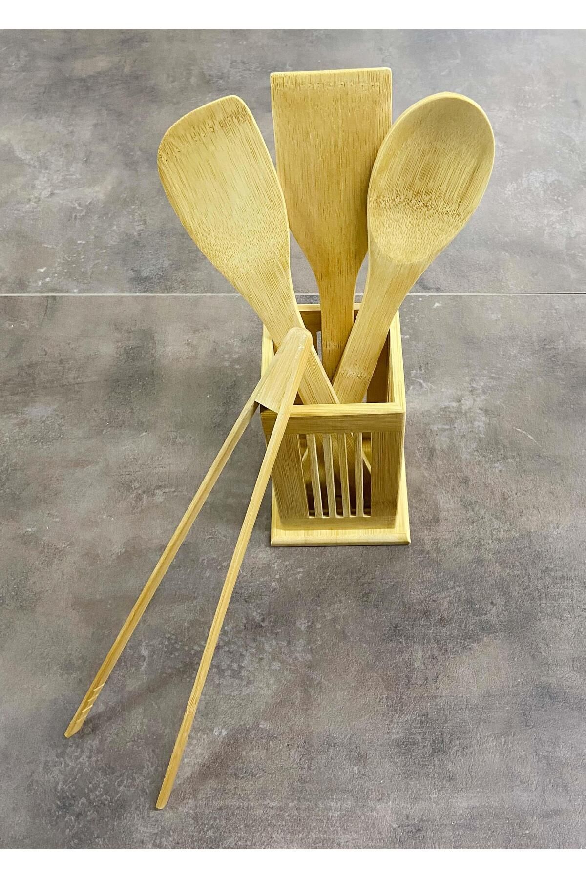 Altabi Bambu Kaşıklık Ve Bambu Kaşık Spatula Maşa Takımı