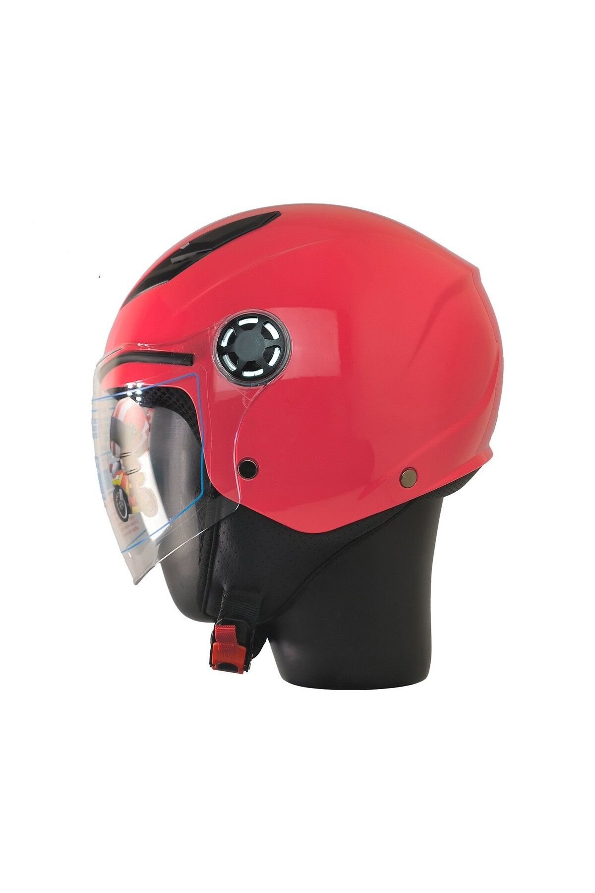 MOTOANL Motosiklet ve Bisiklet Yarım Camlı Çocuk Kaskı Ce Abs Material Motor Kaskı Coral