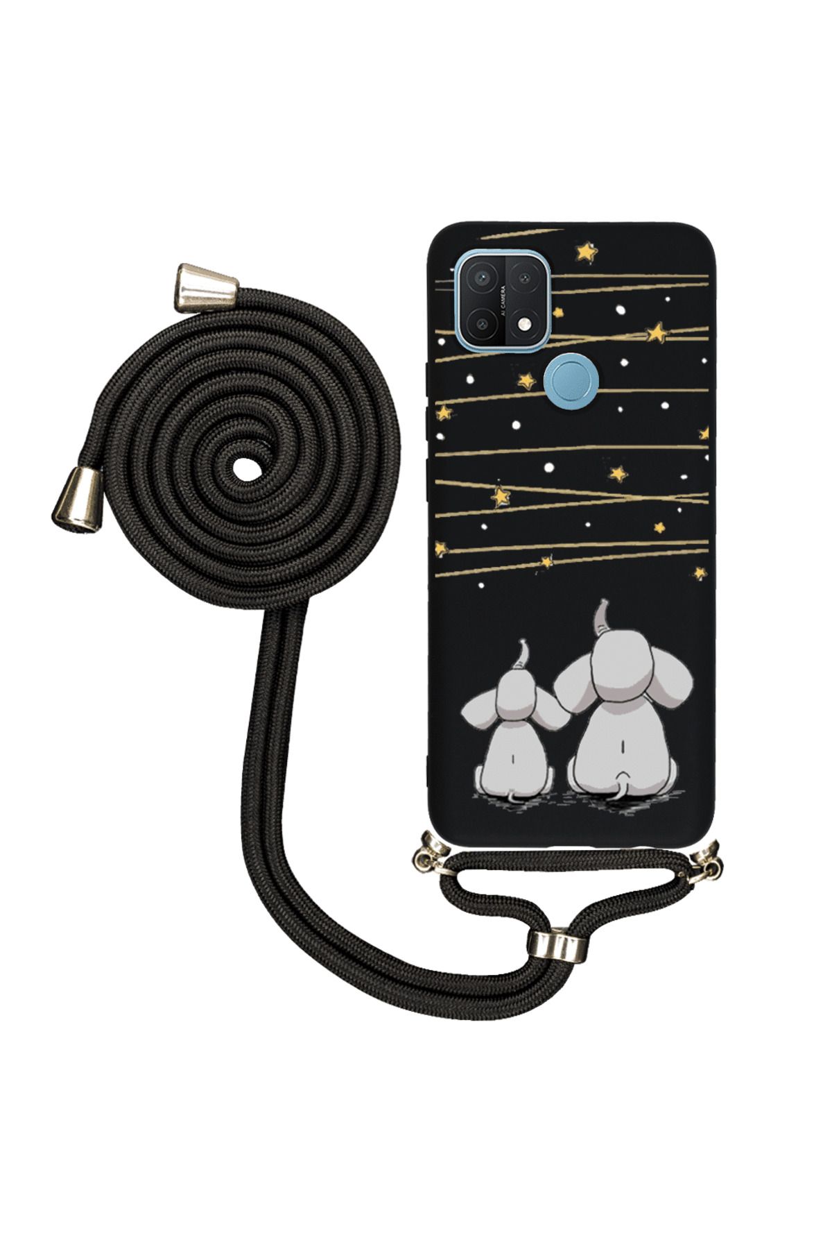 Royaleks Oppo A15s İpli Lansman Kılıf - Elephants And The Stars