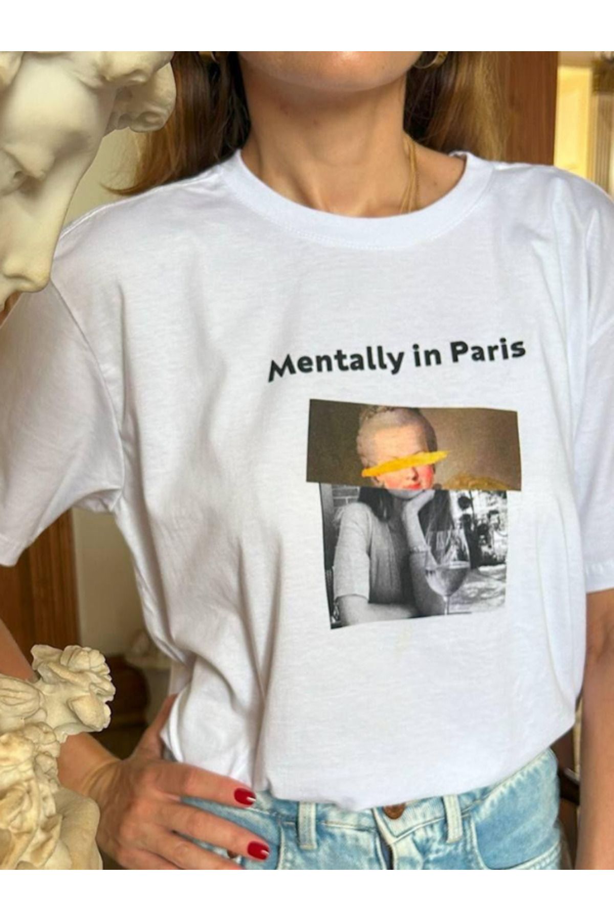 DEEFWEAR DREICH MENTALLY IN PARIS BASKILI BEYAZ TSHIRT