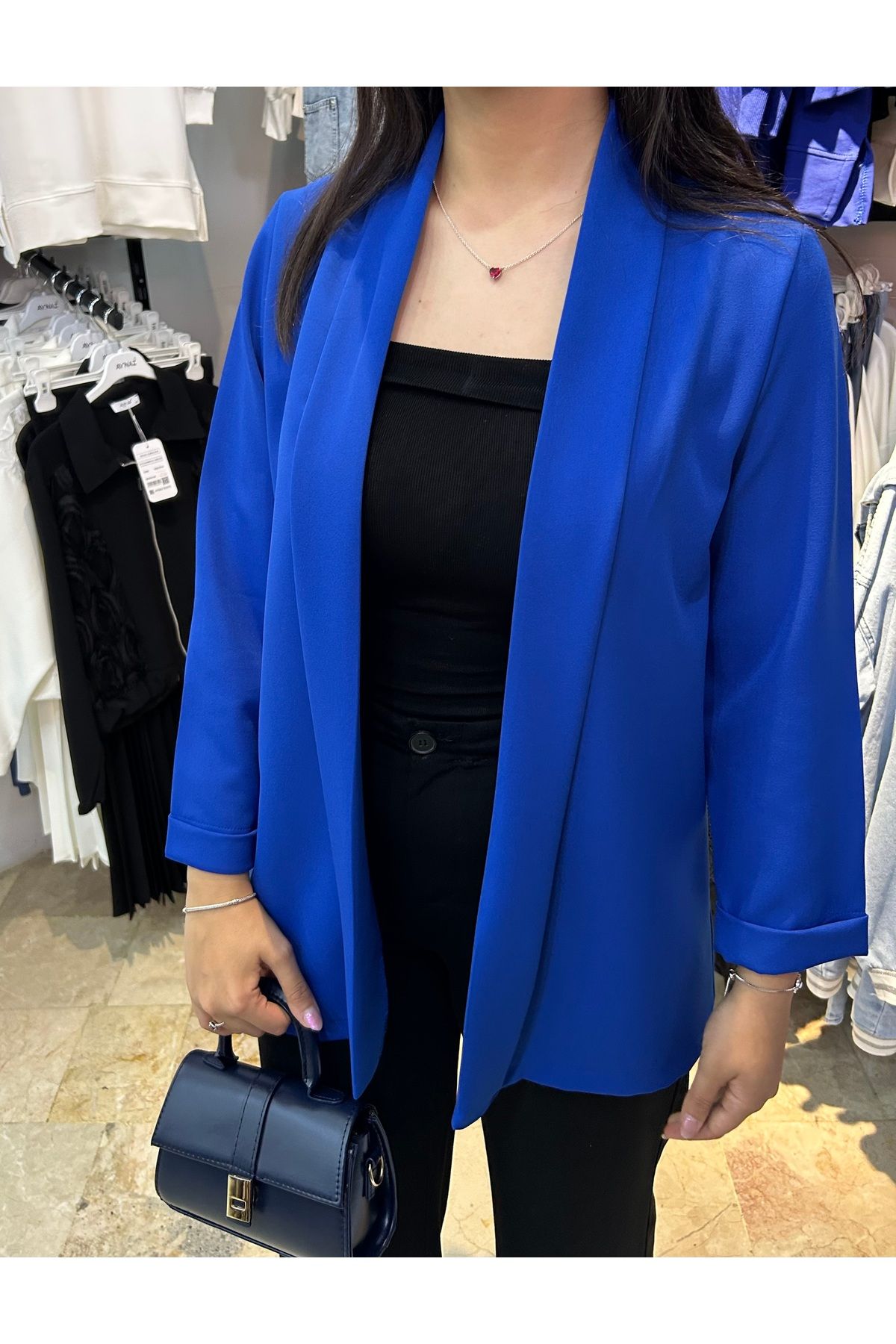 ERVA Kadın Şal Yaka Blazer Ceket Double kumaş– Günlük ve Davet Şıklığı Bir Arada