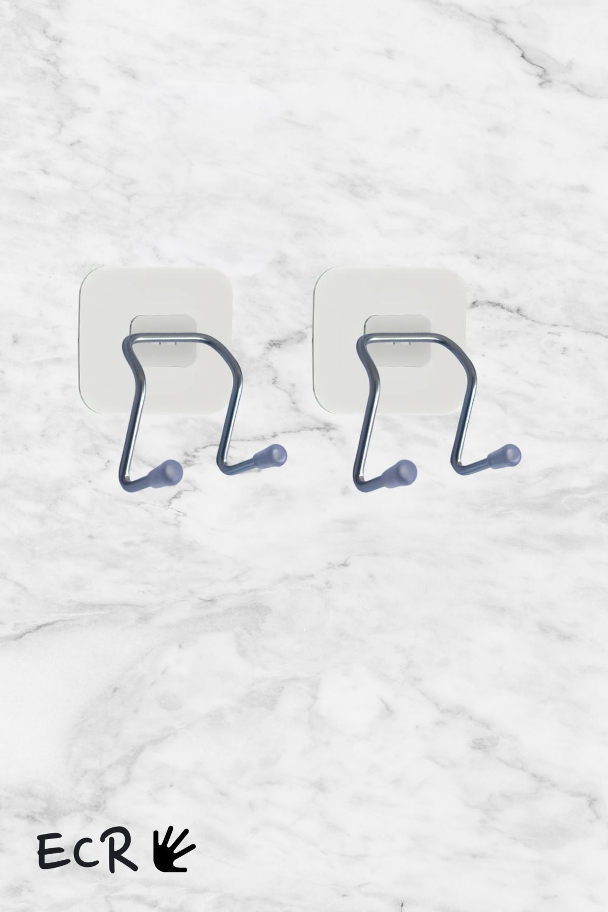 eldiven matik Yapışkanlı 2 Adet Çift Kancalı Banyo Mutfak Askısı Metal Askılık Duvar Askı Organizer