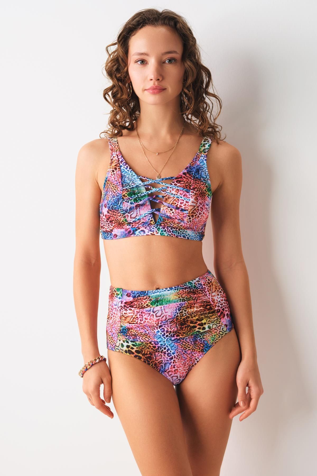 No Gossip Dolores Toparlayıcı Bikini Tek Üst Leopar 239106-D