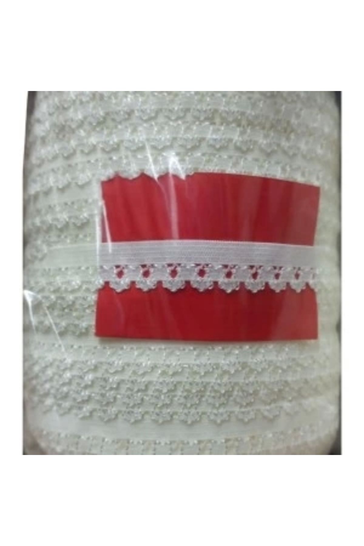 STOREMAX Çamaşır Lastiği Dantelli 1 cm 75 Metre 1 Top Kırık Beyaz