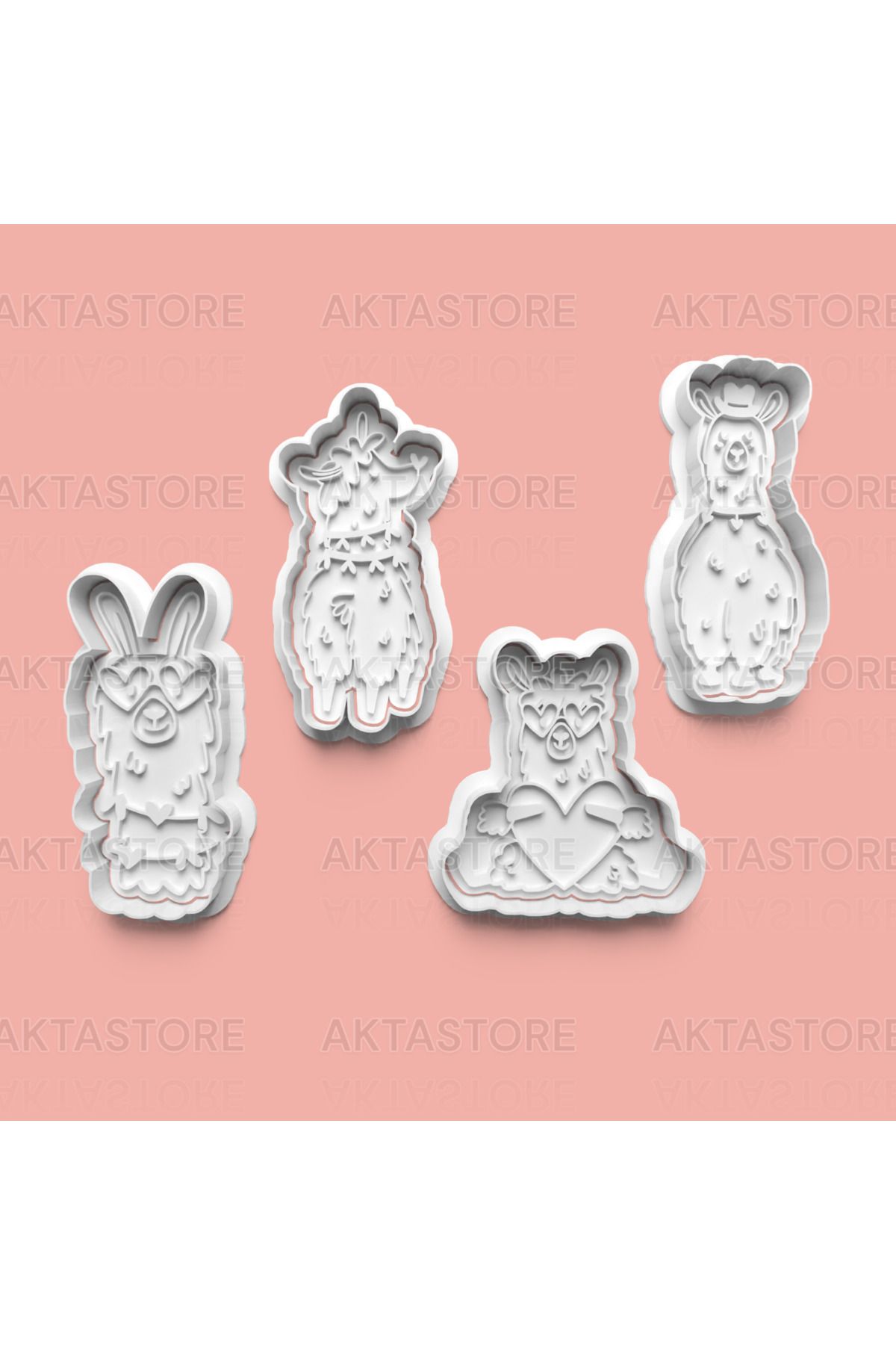 AKTASTORE Alpaka Kurabiye Kalıbı 4'lü set