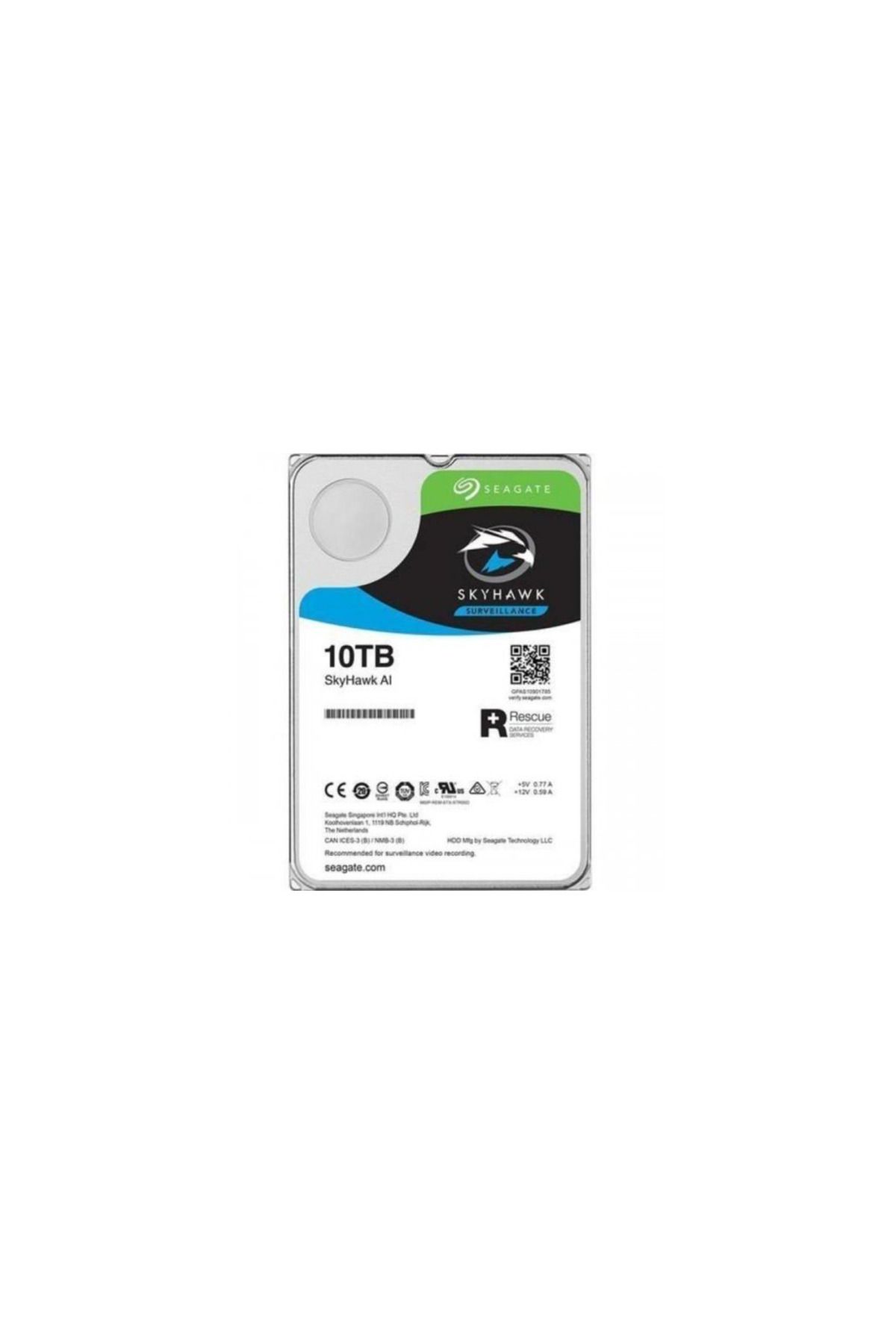 Seagate SKYHAWK AI, ST10000VE0008, 3.5", 10TB, 256Mb, 7200Rpm, Güvenlik, HDD