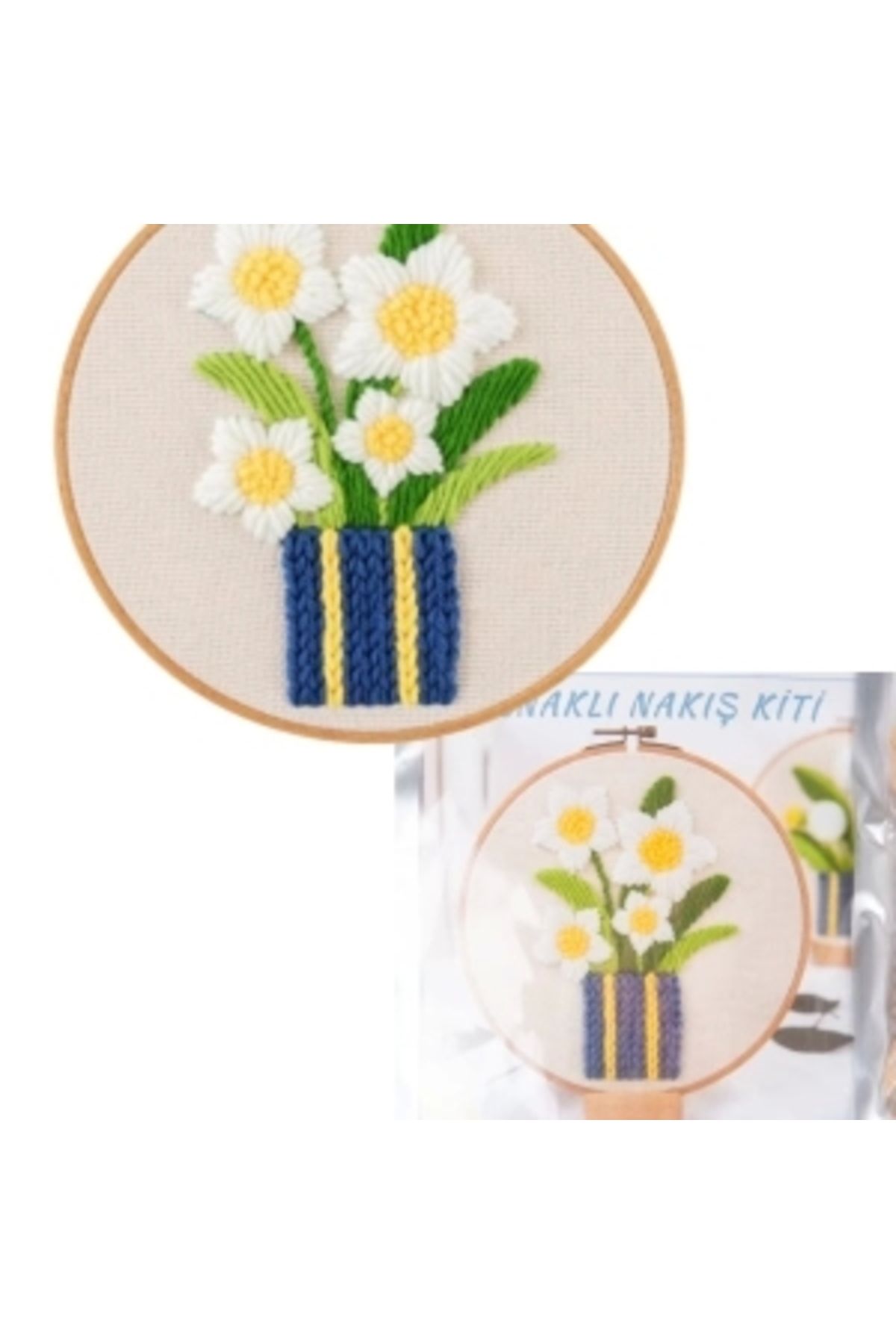 STOREMAX Nakış Kitleri Kasnaklı 13.5 X 18.8 cm Papatya