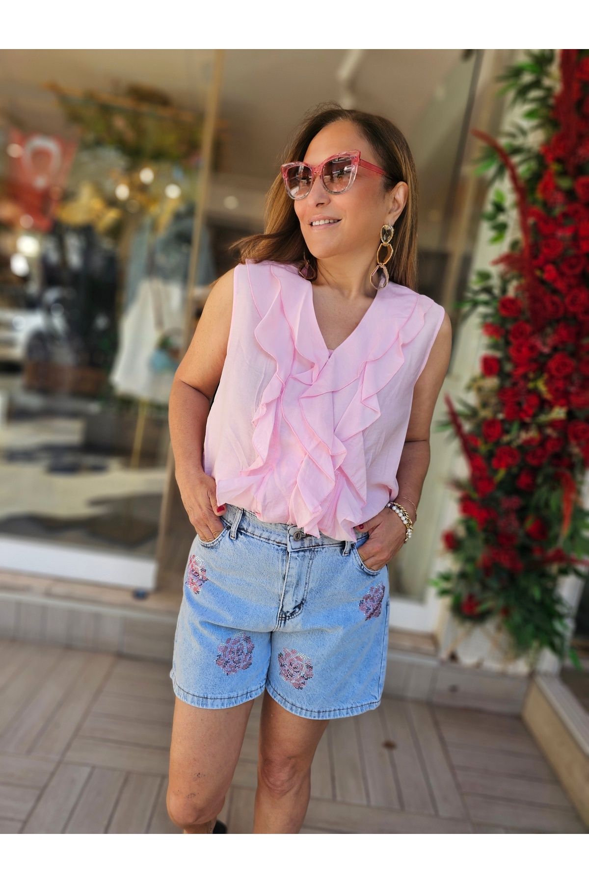 CsChicShop İncecik Dokulu Fırfırlı Gömlek