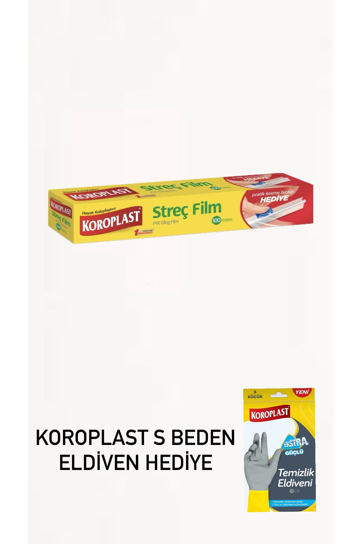 Koroplast streç 100 metre 1 adet - ekstra güçlü eldiven hediye