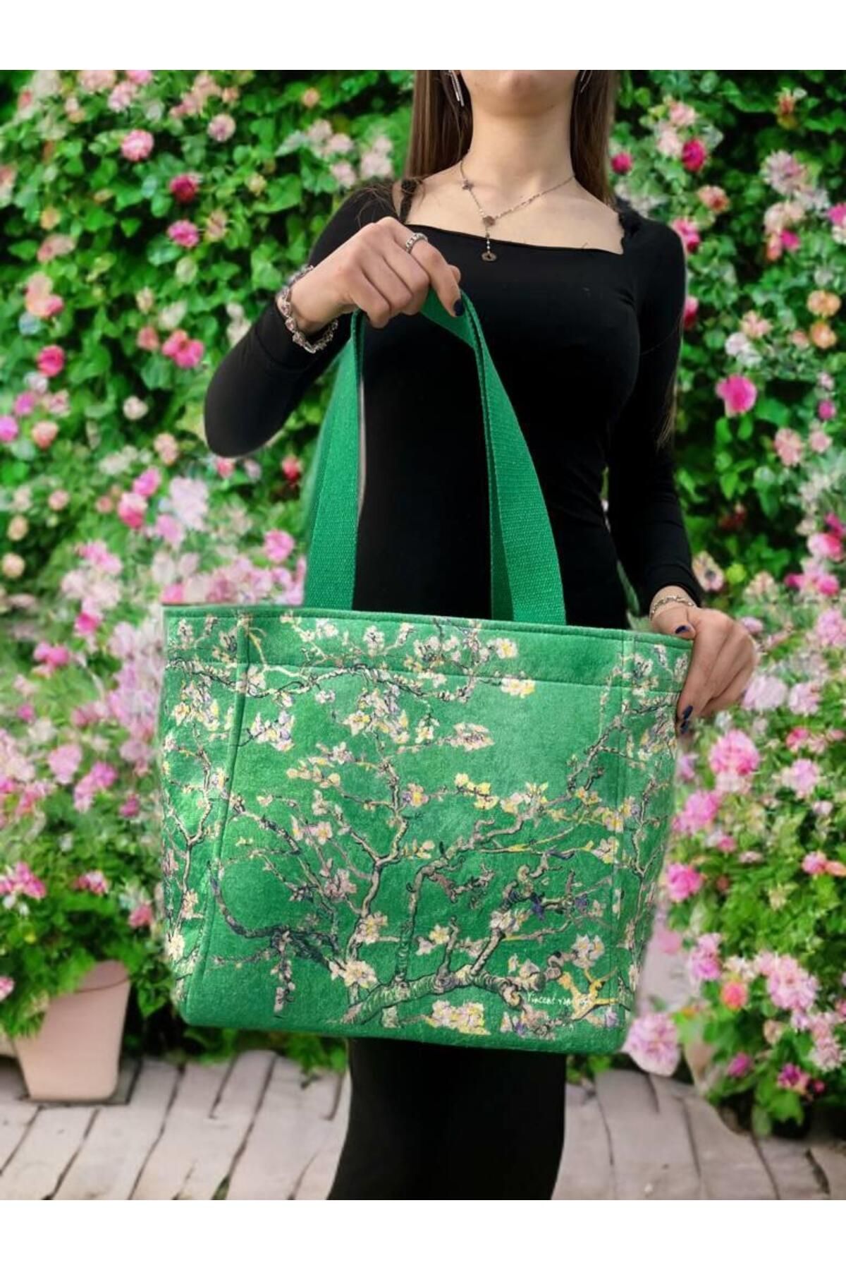 ECHARMBUTIK Van Gogh Badem Çiçeği Model Kadın Çanta