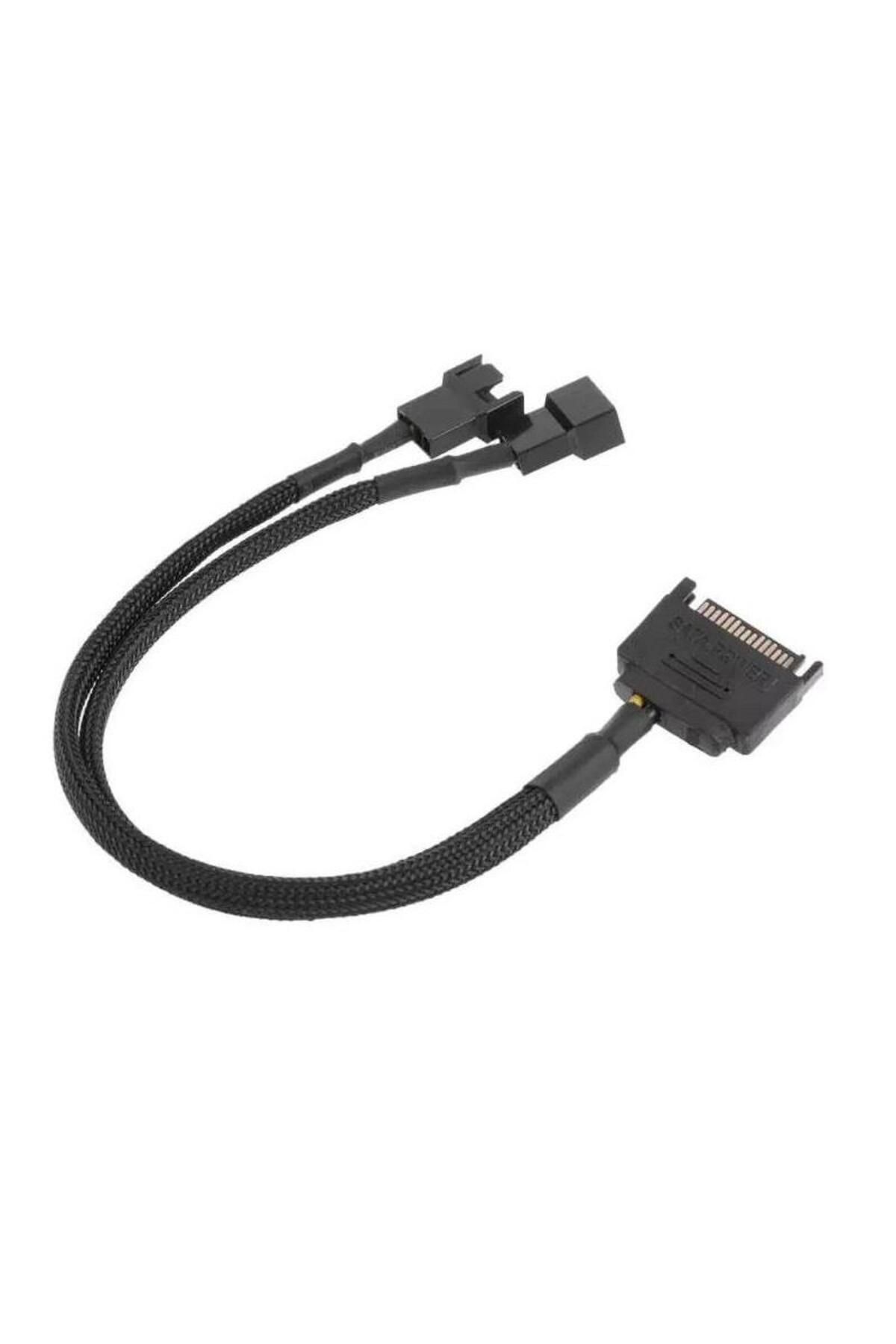 Temiz Pazar 4596 Sata Power To Fan Çevirici 2 Port Y Pin PWM Çoklayıcı Splitter Fan Kablosu