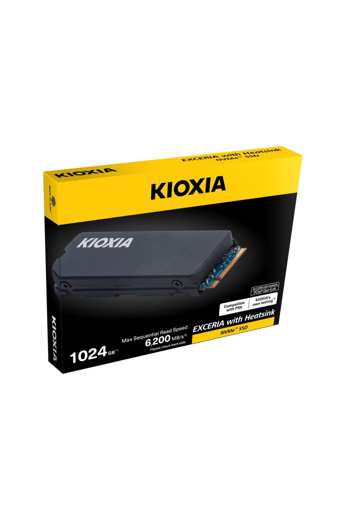 Kioxia EXCERIA HEATSINK G4, LSC11K1T02G8, 1TB, 6200/4900, Gen4, NVME PCIe M.2 2280, SSD,(Soğutuculu)