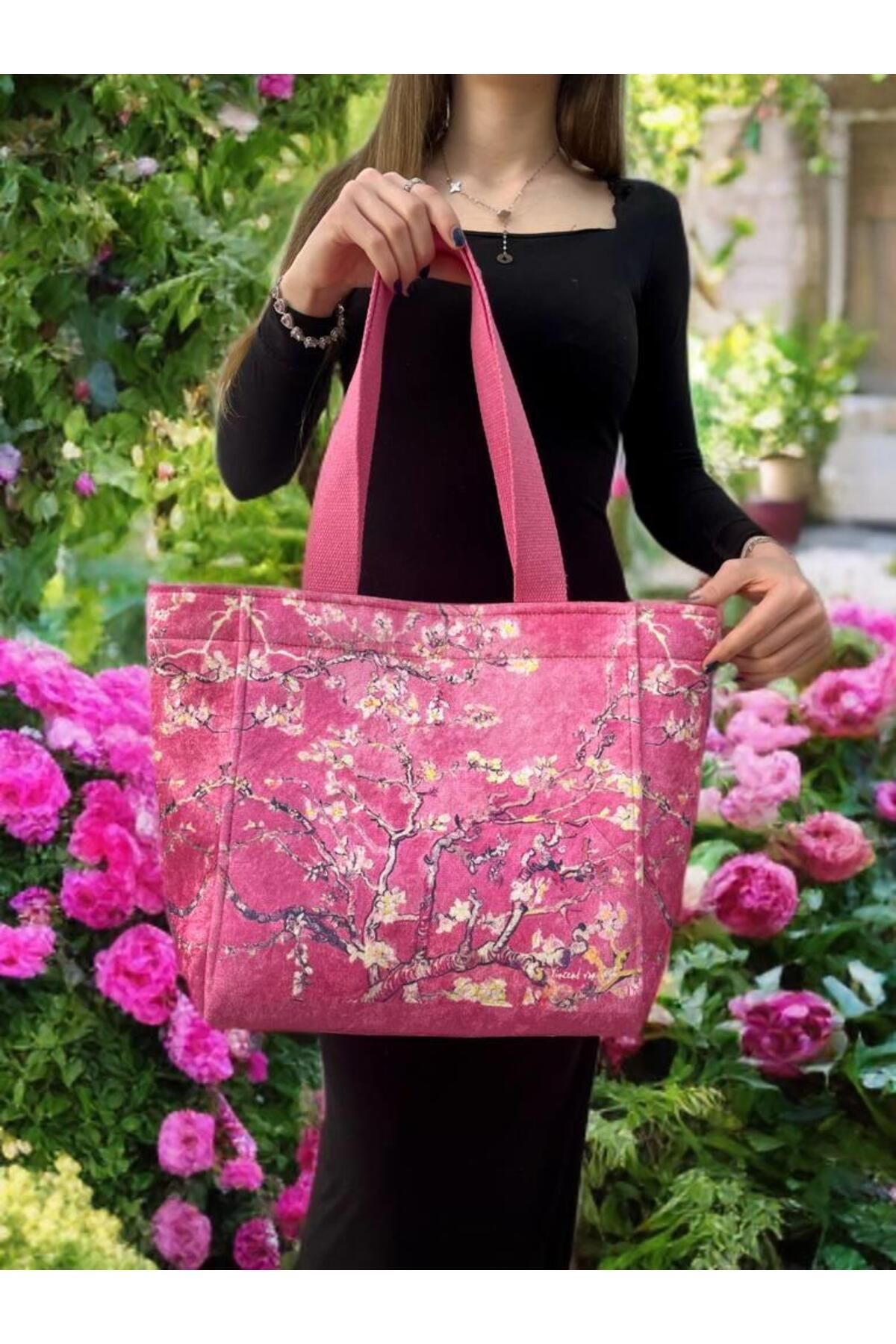 ECHARMBUTIK Van Gogh Badem Çiçeği Model Kadın Çanta