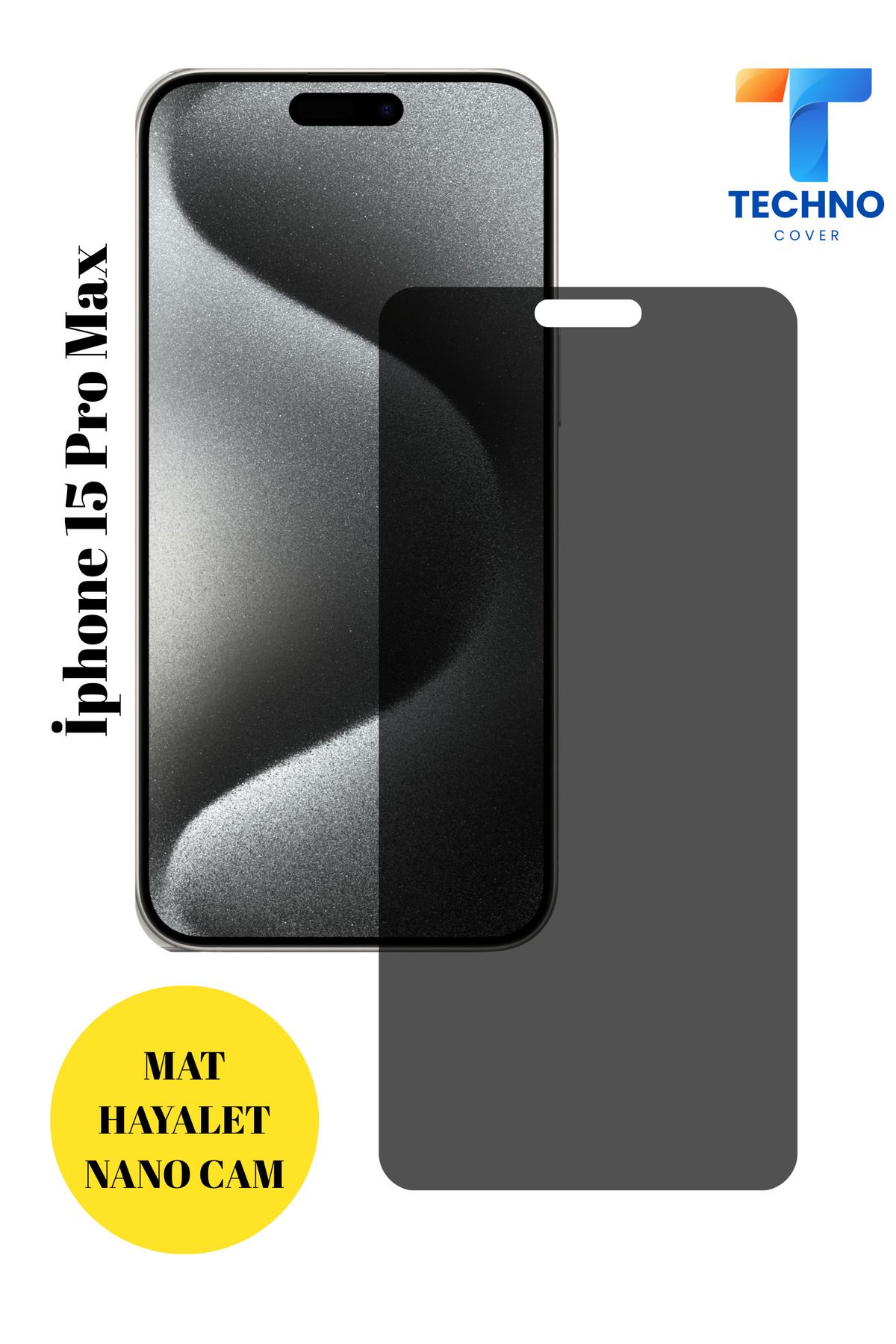 foxpower İphone 15 Pro Max Mat Hayalet Nano Cam Darbelere Karşı Dayanıklı Esnek Nano Ekran Koruyucu