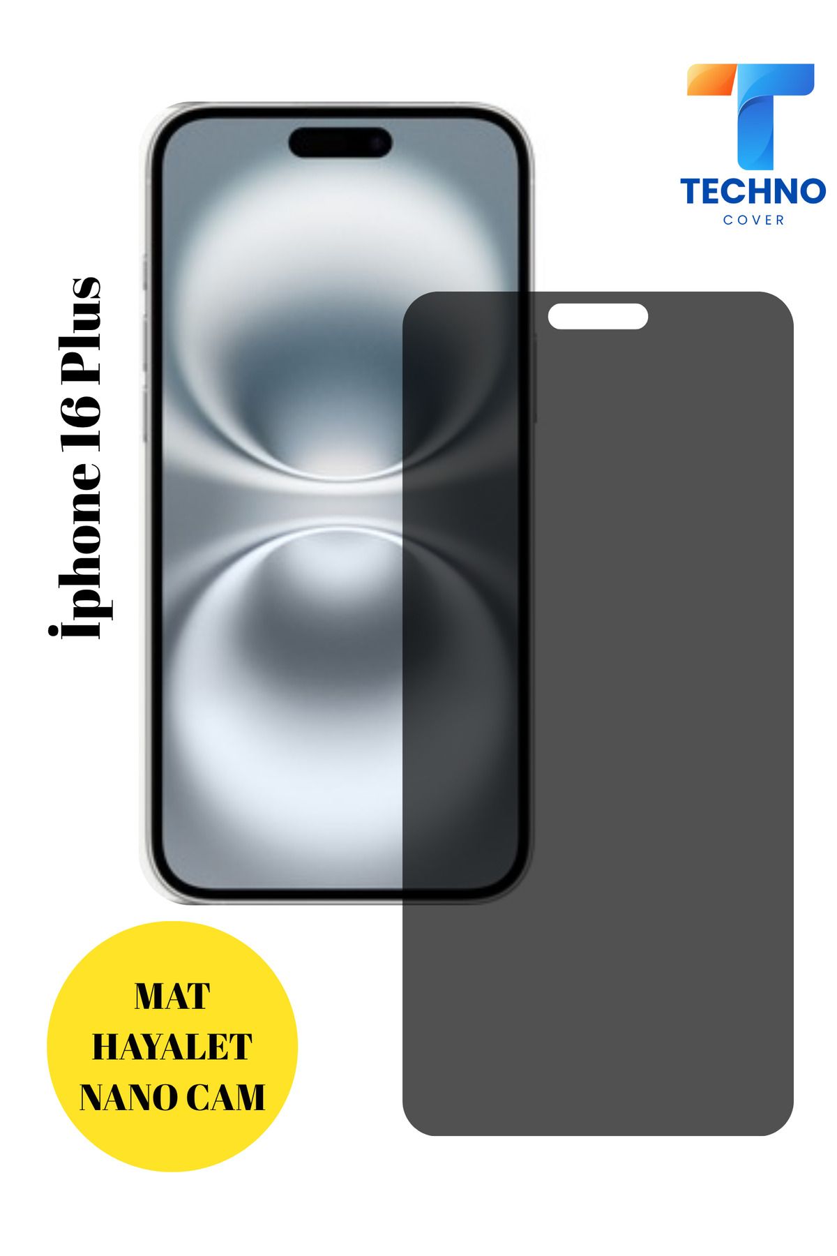 foxpower İphone 16 Plus Mat Hayalet Nano Cam Darbelere Karşı Dayanıklı Esnek Nano Ekran Koruyucu