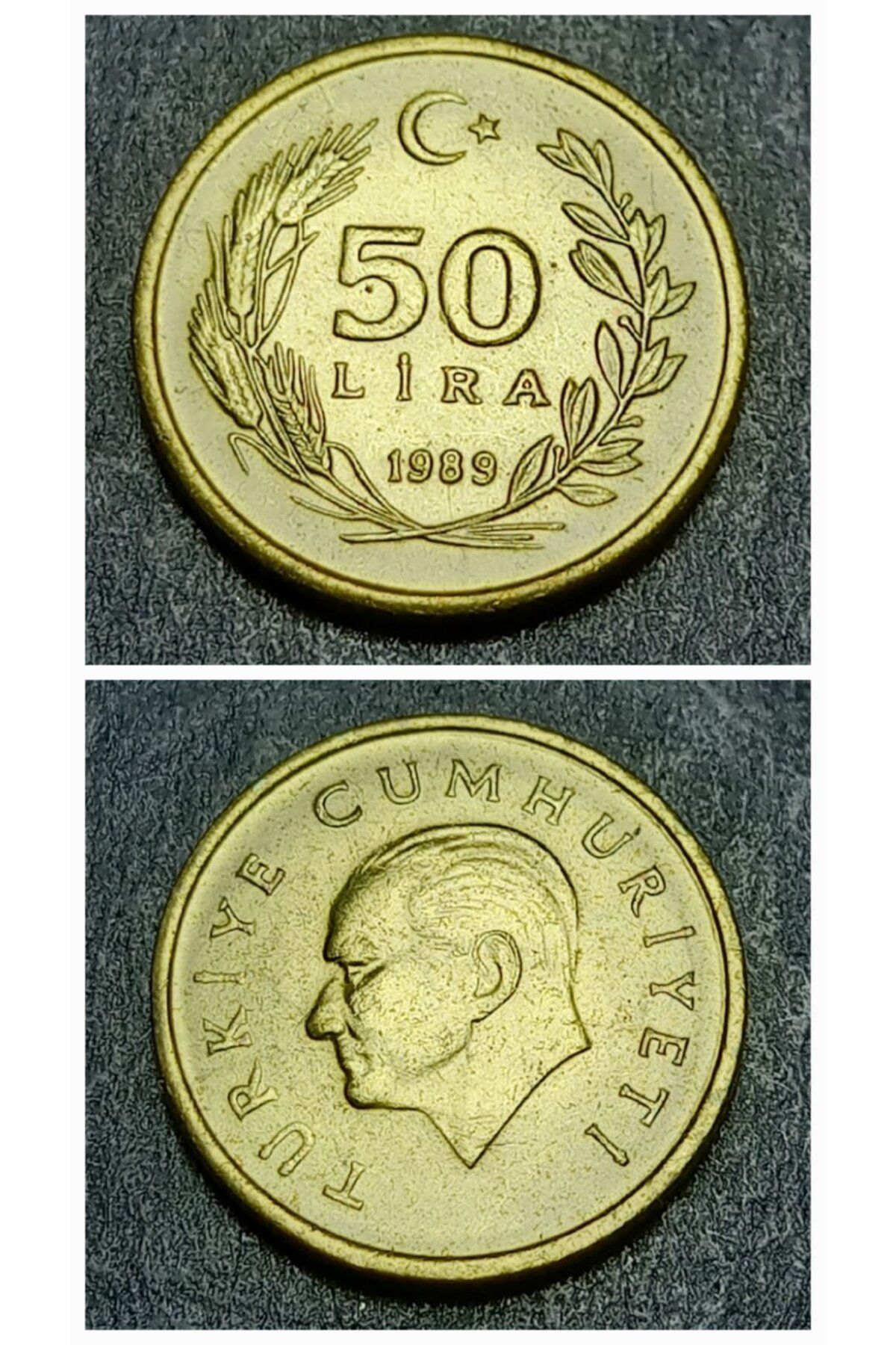 escoines koleksiyon 39963683a38bb197ed 1989 Darphane Tedavül Setinden ÇİL Pirinç 50Lira Eski Para