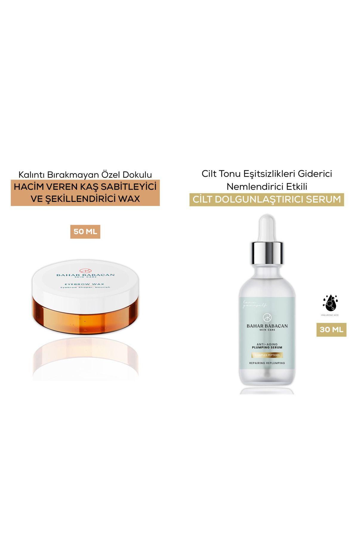 Bahar Babacan Kaş Sabitleyici&şekillendirici Wax 50ml Anti-aging Plumping Serum 30ml Hediye