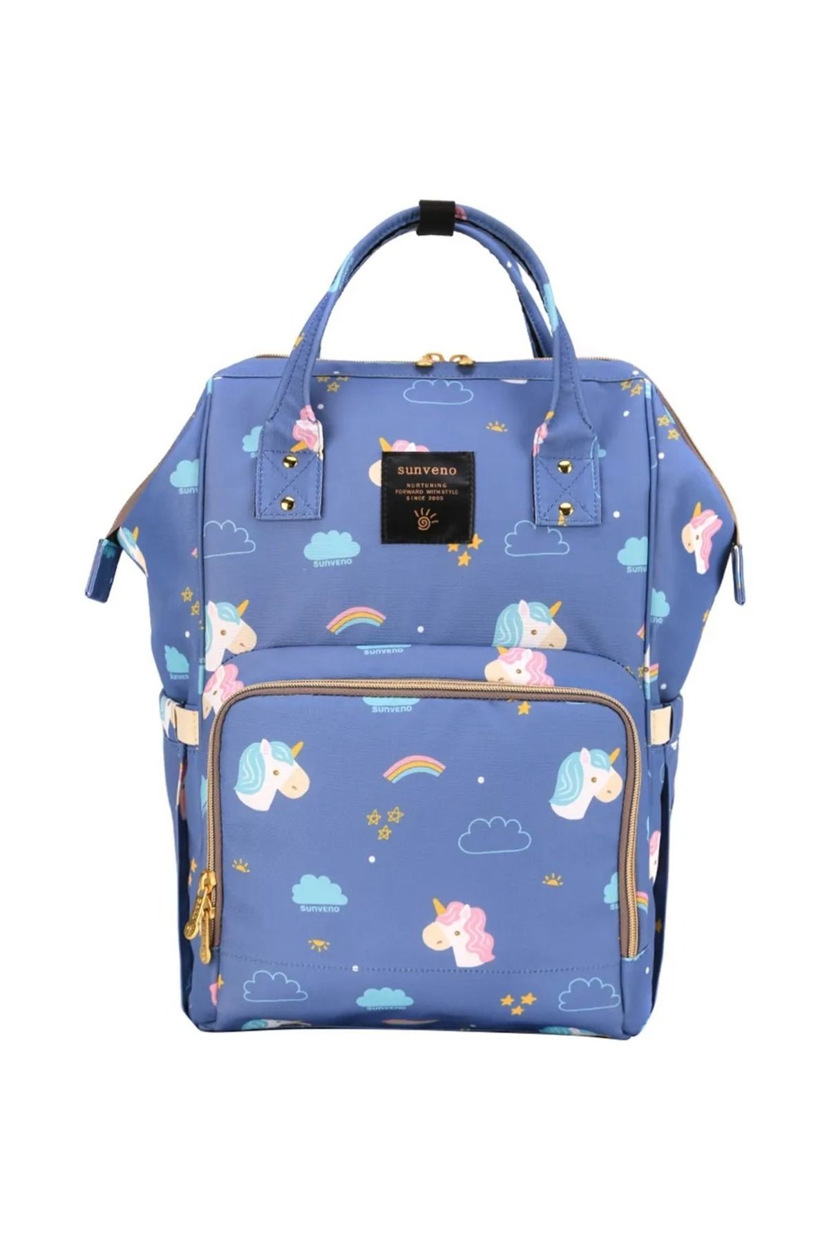 Sunveno Unicorn Blue Bebek Bezi Çantası, Geniş ve Şık Tasarım