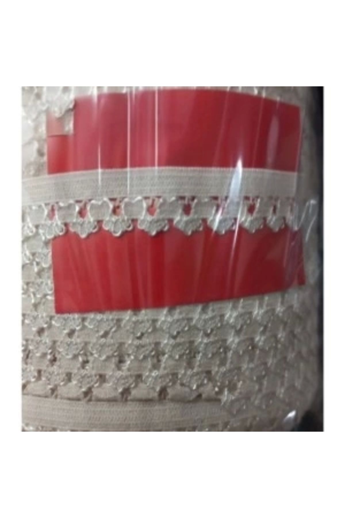 STOREMAX Çamaşır Lastiği Dantelli 1 cm 1 Metre Krem