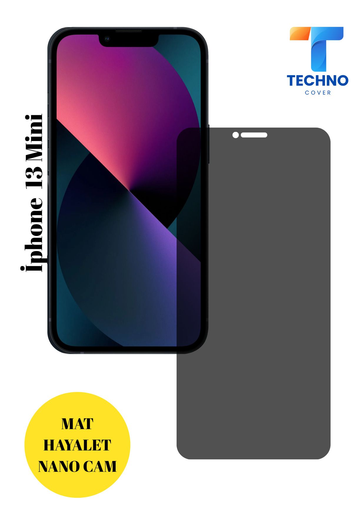 foxpower İphone 13 Mini Mat Hayalet Nano Cam Darbelere Karşı Dayanıklı Esnek Nano Ekran Koruyucu