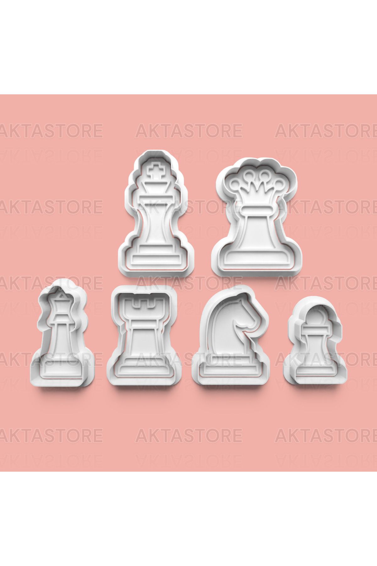 AKTASTORE Satranç Seti Kurabiye Kalıbı 6'lı set