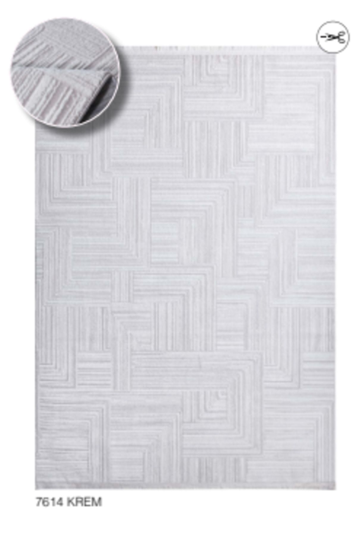 LOUIS CASA HACIMEHtİOĞULLARI LOUIS CASA HALI LORENZA 7614 KREM POLYESTER İPLİK DOKUMA TABAN HALI