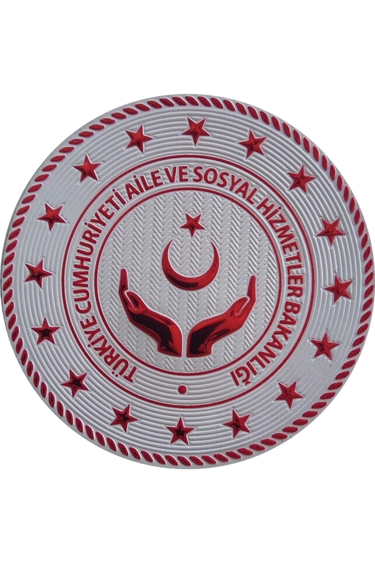 Sim Nakış Türkiye Cumhuriyeti Aile ve Sosyal Hizmetler Bakanlığı 3D Baskı Arma Patch 7x7 cm