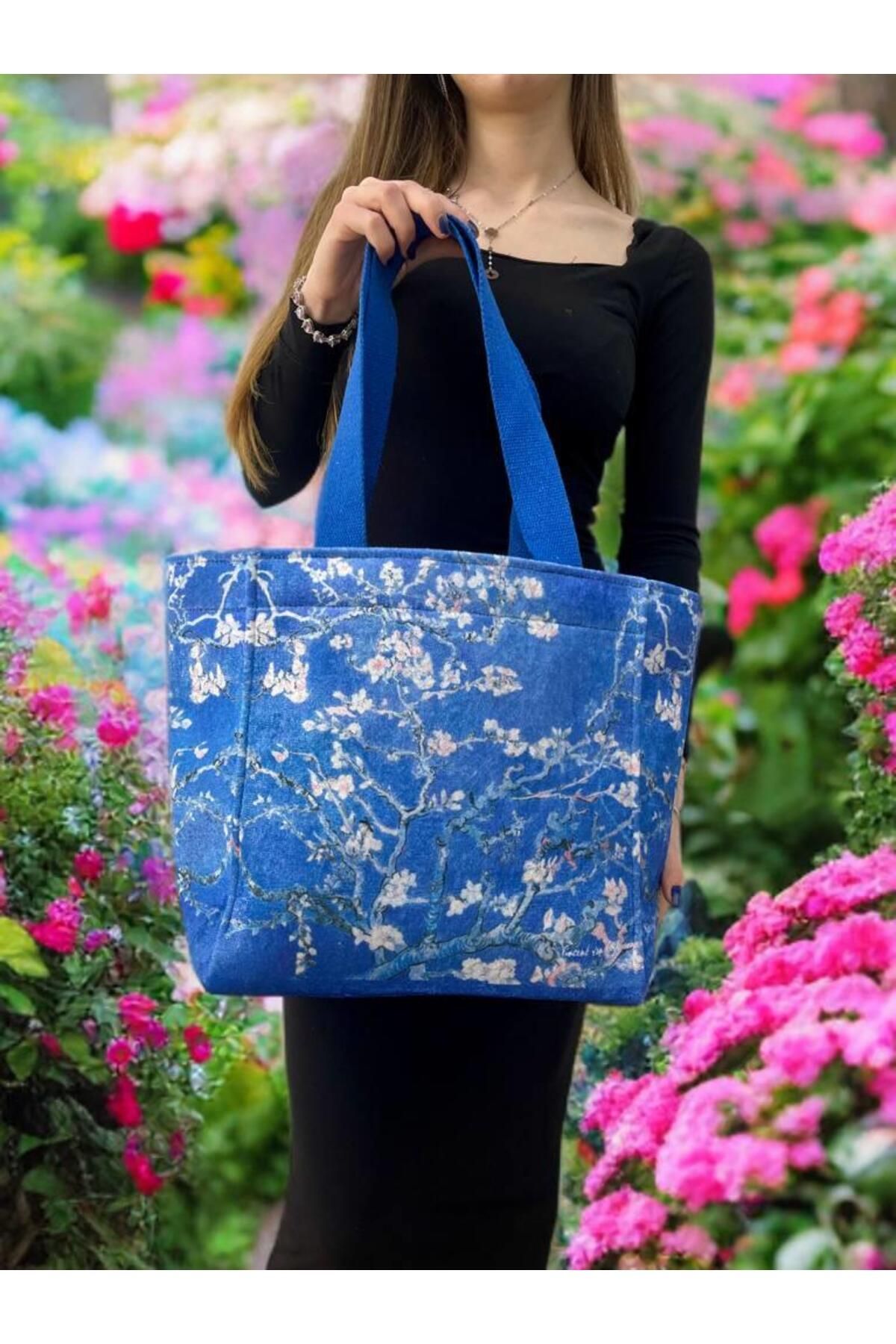 ECHARMBUTIK Van Gogh Badem Çiçeği Model Kadın Çanta