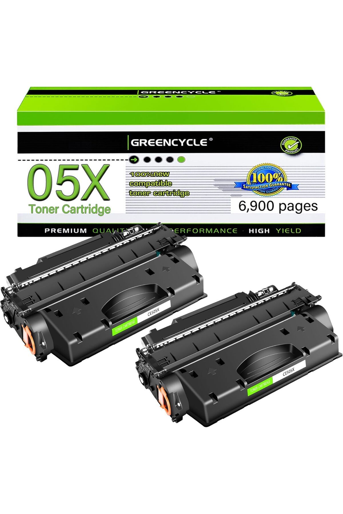 HP MUADİL 05X CE505X Work with Laserjet P2050 P2055 P2055d P2055dn P2055x Printer (Black, 2-Pack)
