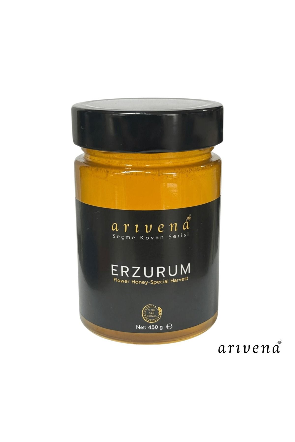 Arıvena Erzurum Seçme Kovan Balı %100 Saf ve Doğal 450g