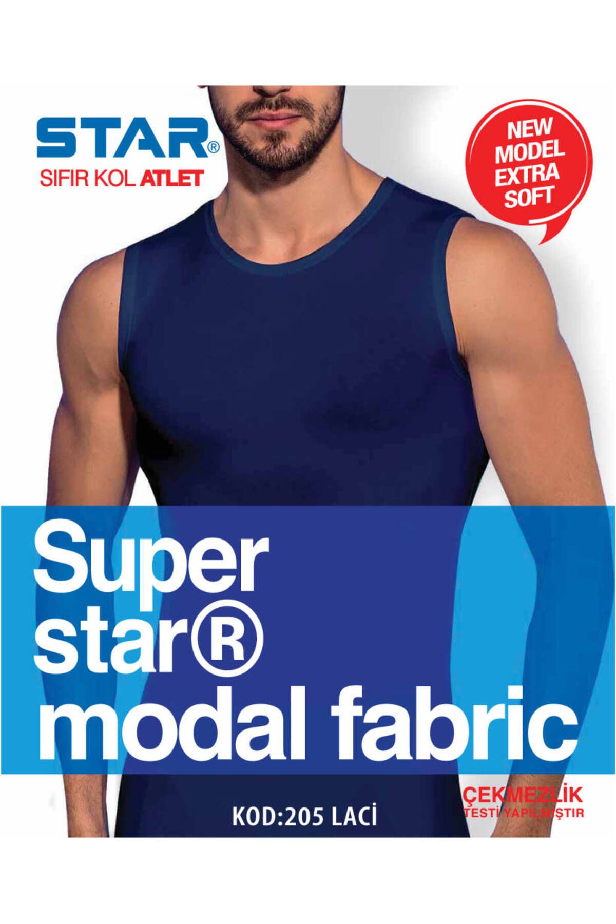 Star ERKEK LACİVERT MODAL SIFIR YAKA SIFIR KOL ATLET
