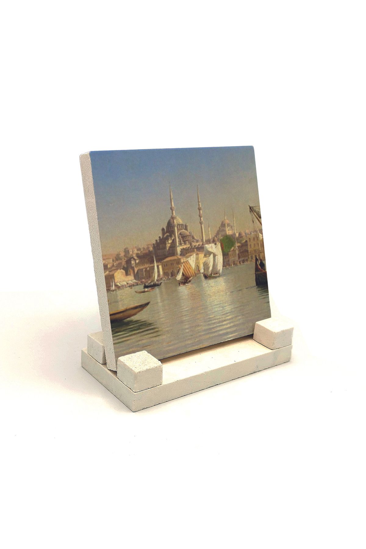 Souvenest Eminönü Yeni Camii Baskılı Doğaltaş Masaüstlük 10x10 Krt-43