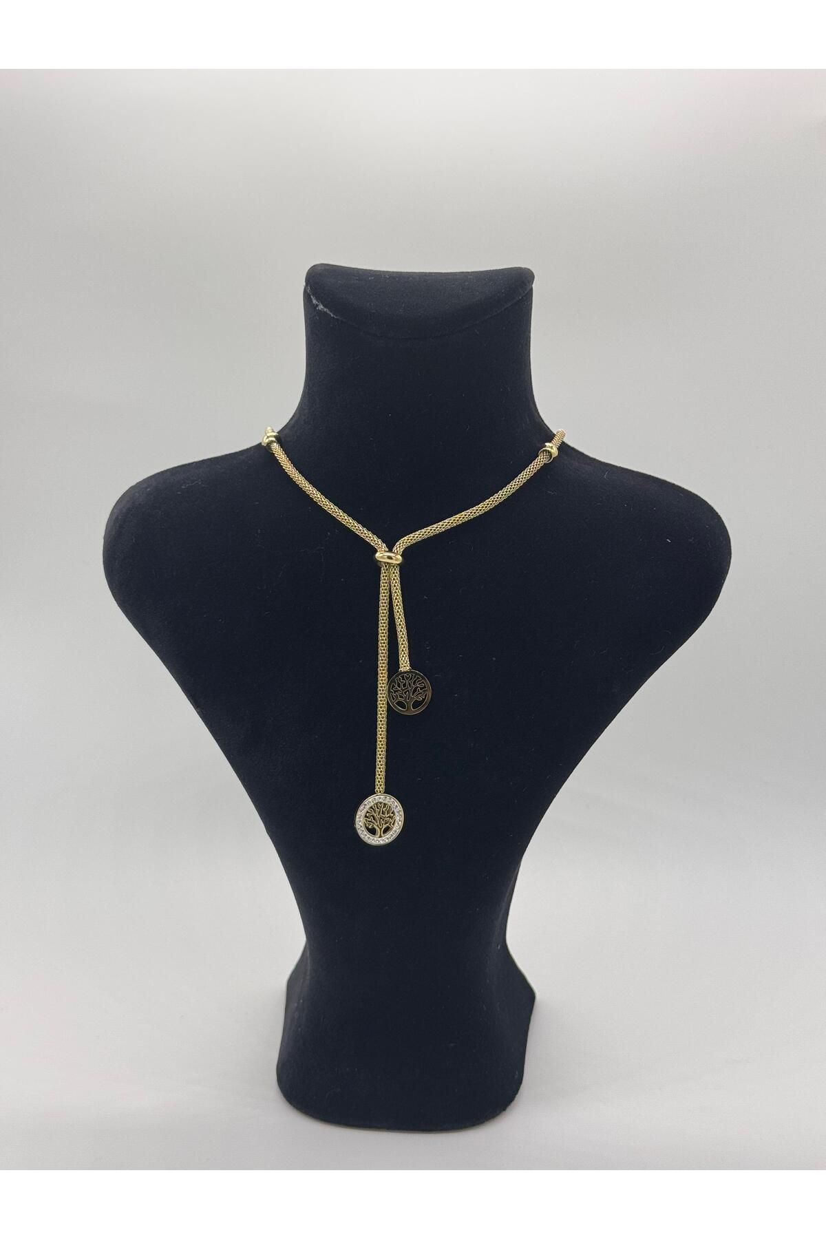 MODA KADIN ALTIN KAPLAMA ÇELİK ZARİF KOLYE