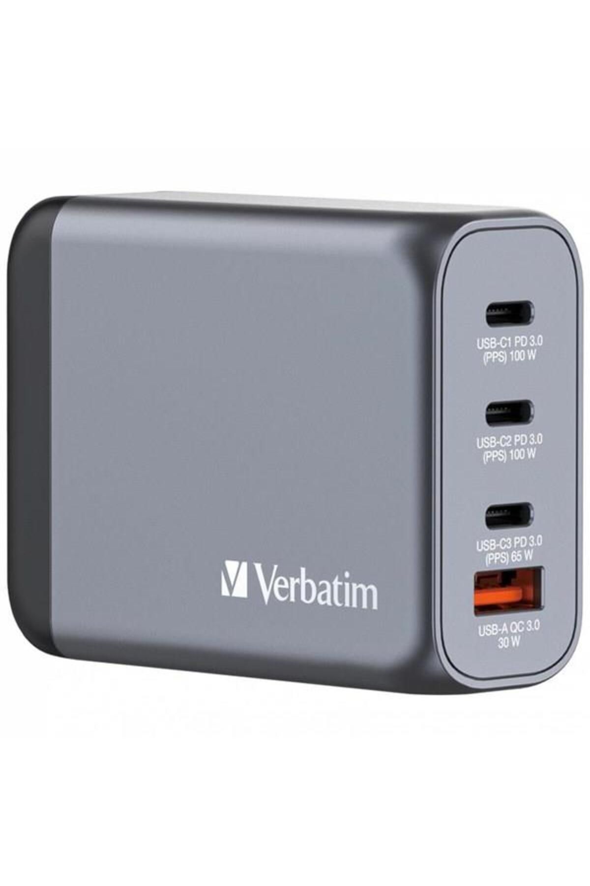 Verbatim GNC-100 100W 4-Bağlantı Noktalı GaN Duvar Şarj Cihazı
