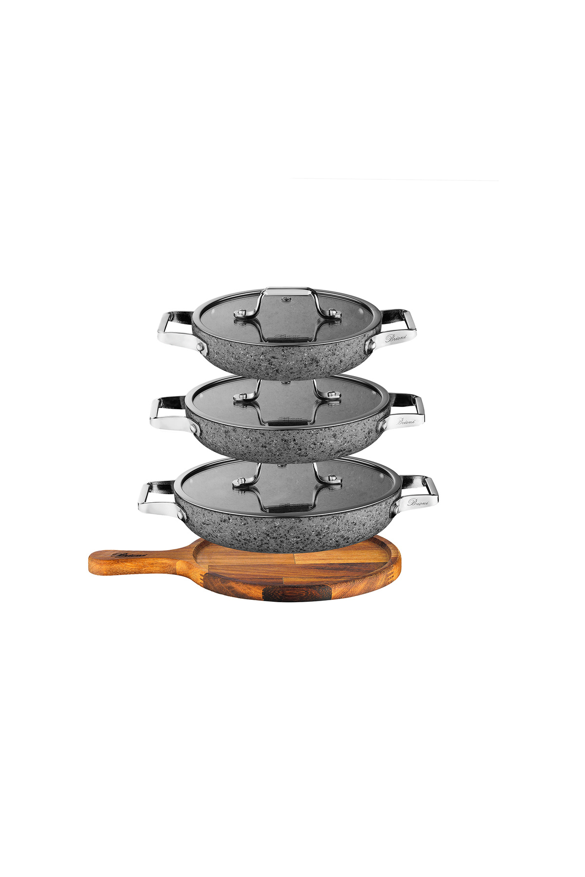 Brioni-Stone-Age 7 Piece Anti-Scratch Fireproof Non-Stick 18cm 20cm 22cm 3-Piece Omelette Set 2