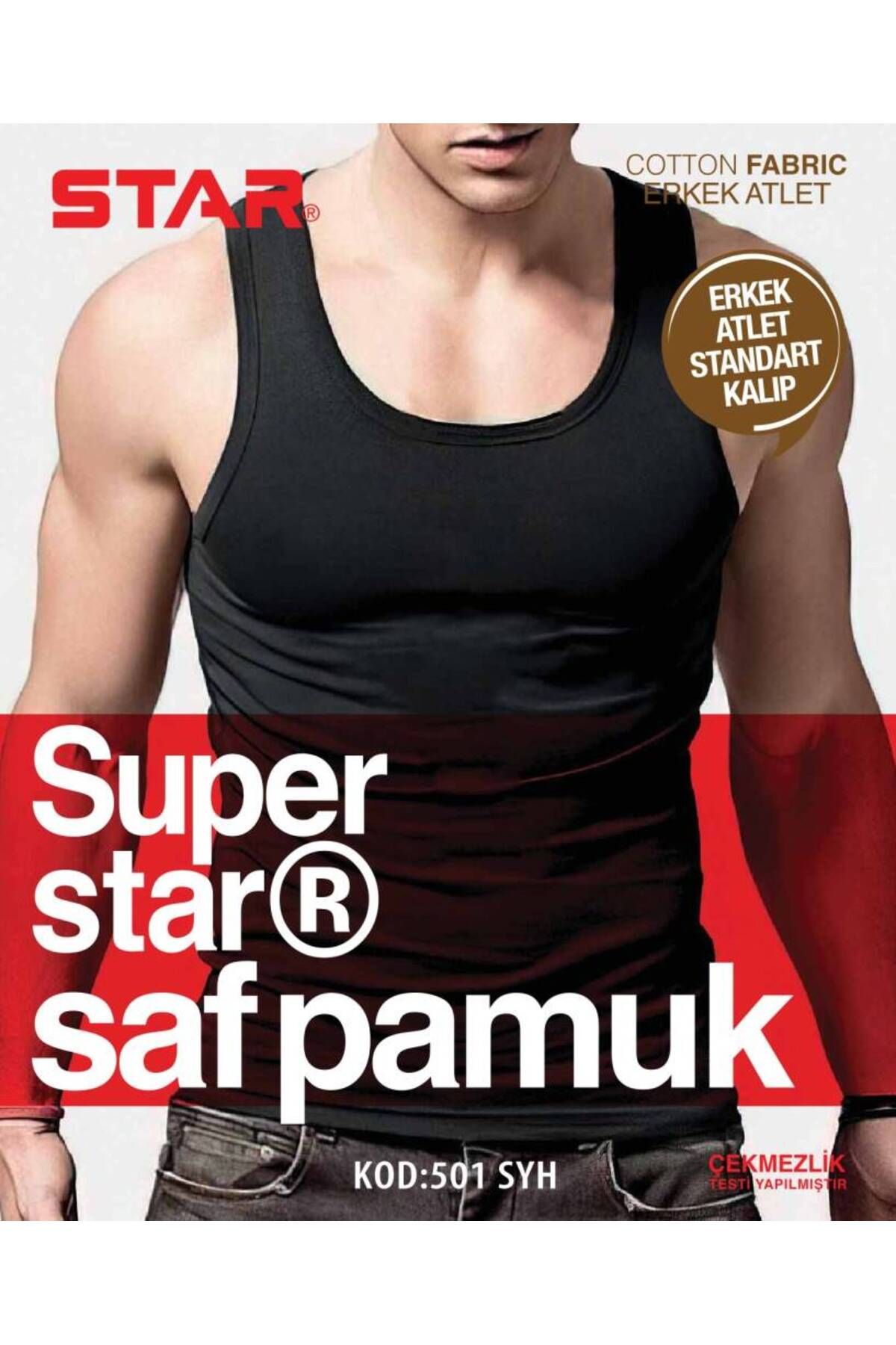 Star 3 LÜ ERKEK %100 SAF PAMUK COTTON ATLET
