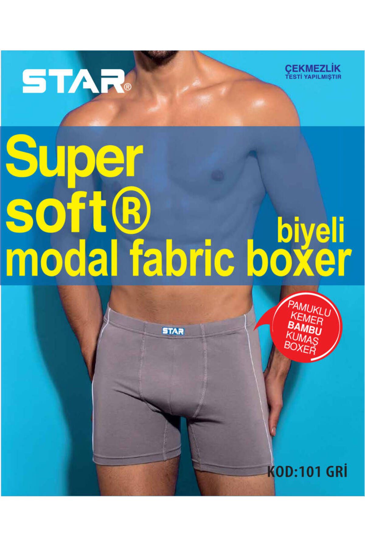 Star 3 LÜ ERKEK MODAL PAMUKLU KEMER BİYELİ BOXER