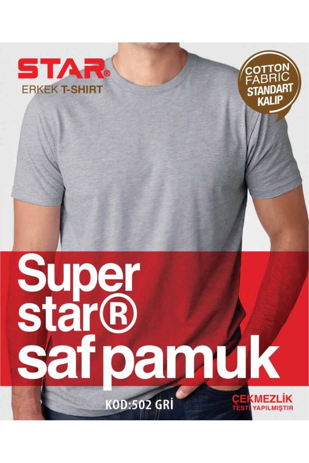 Star 3 LÜ ERKEK SAF PAMUK SIFIR YAKA KISAKOL T-SHİRT