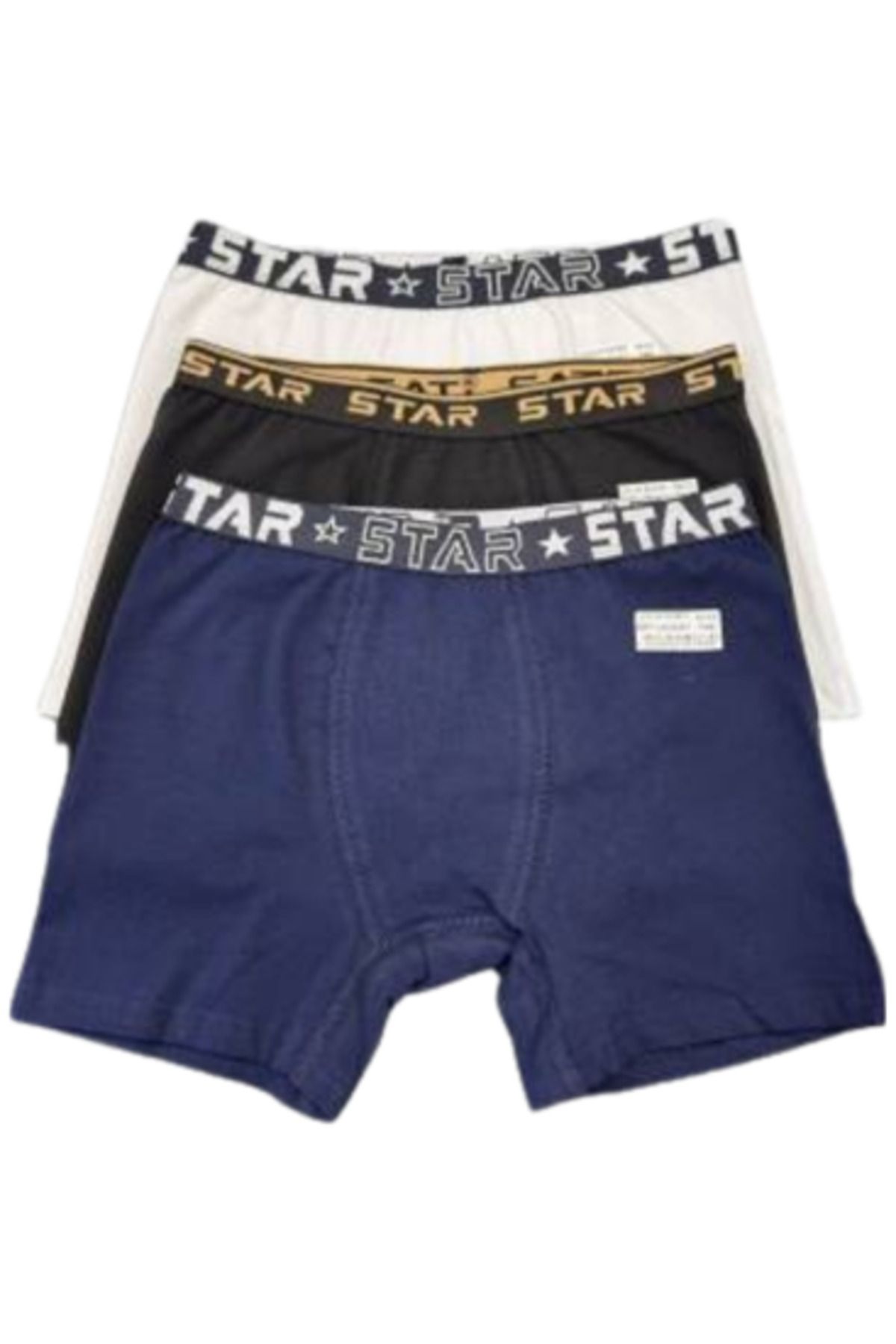 Star 3LÜ ASORTİ ERKEK ÇOCUK BELİ KEMERLİ LYCRALI BOXER
