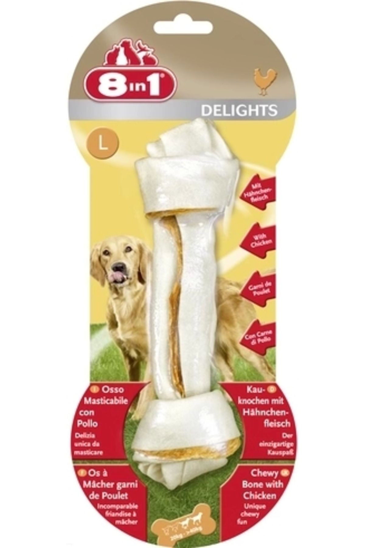 YNT İthalat 8 In 1 Delights Bones Tavuklu Köpek Kemik Ödülü Large 85 Gr